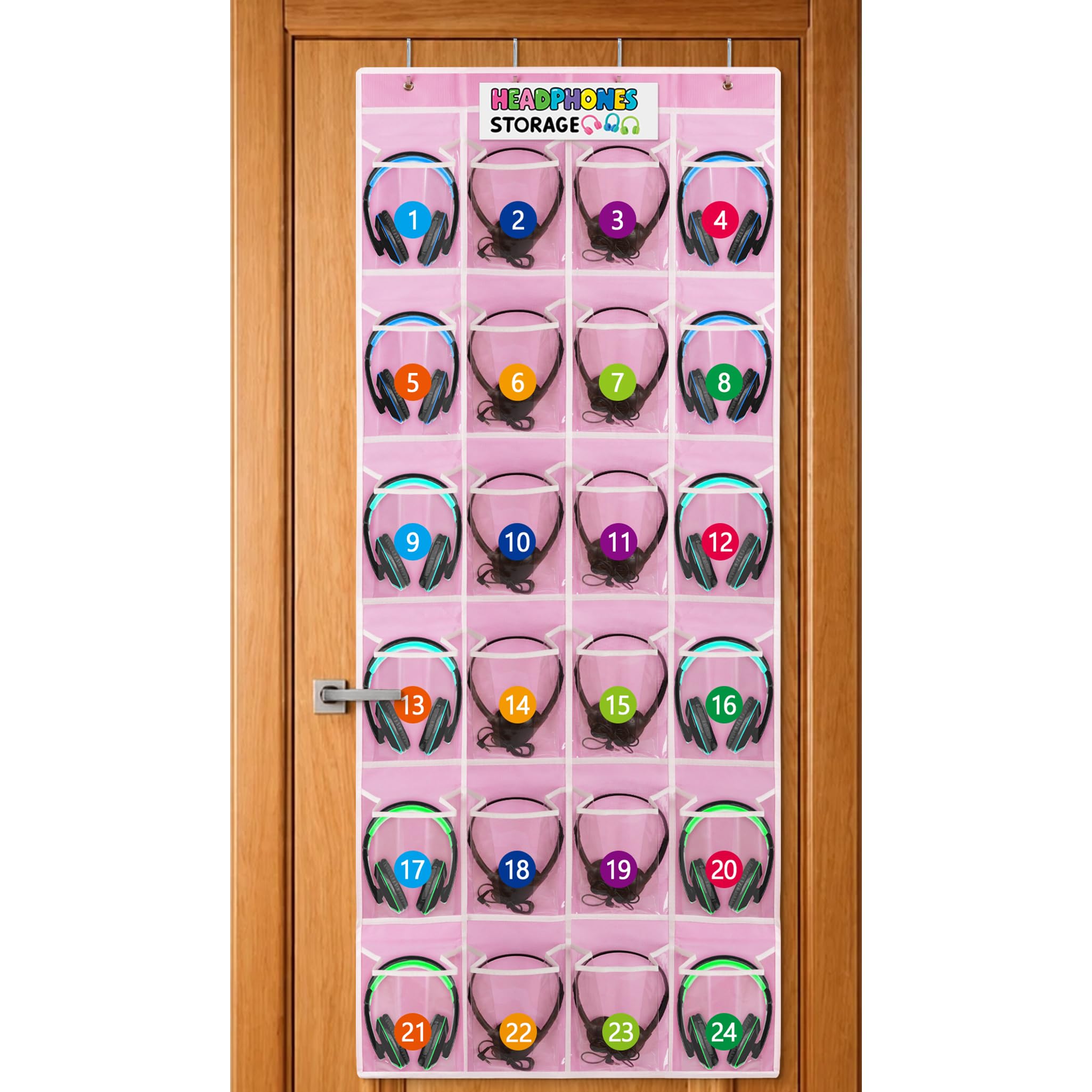 Loghot Organizer per cuffie con 24 tasche, organizer per cuffie da