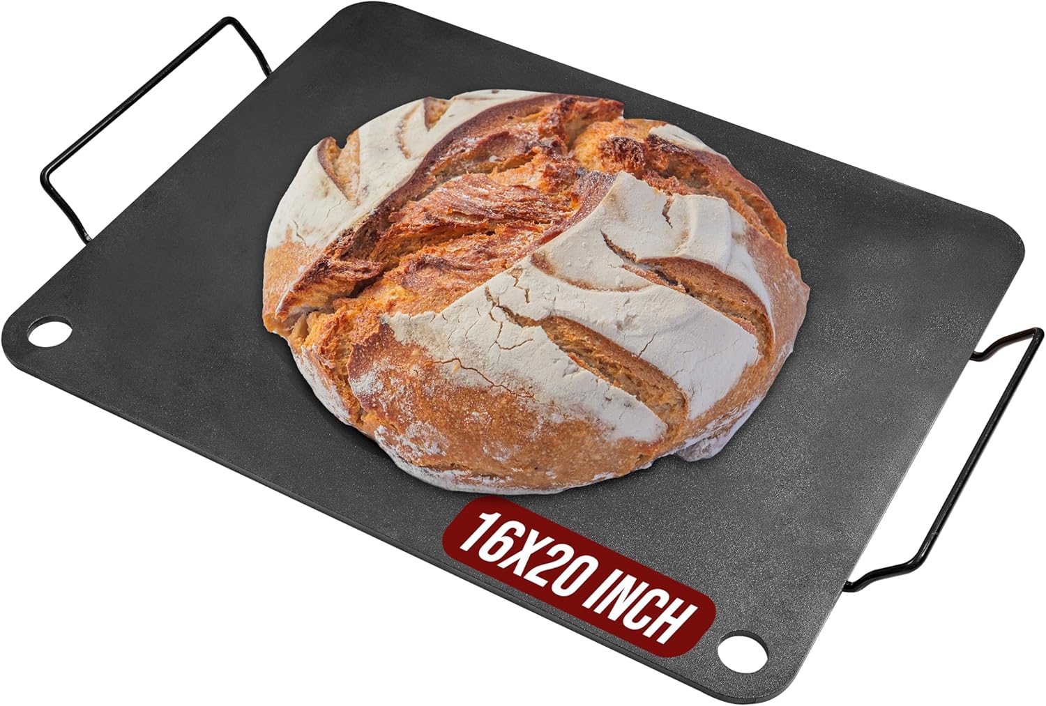Cooking Steel for Oven Sourdough, 16 inch x 20 inch, Detachable Handle, Heavy-Duty Pizza Baking Steel For Oven, Good for Bread