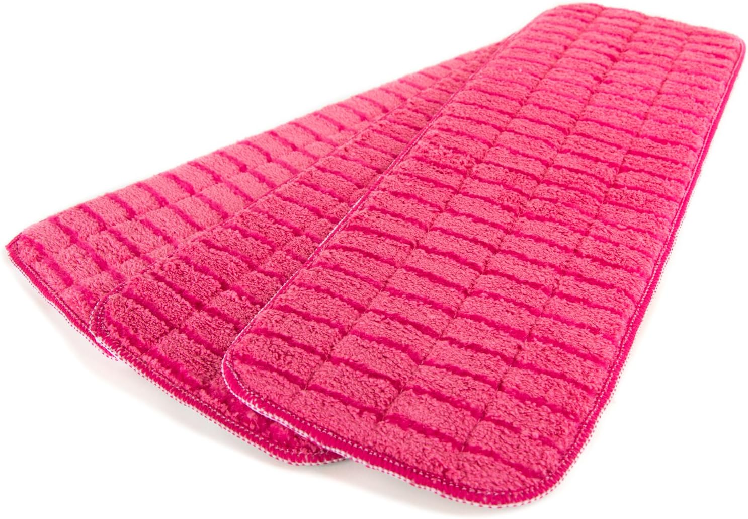 Zwipes Professional Premium Microfiber Smooth Wet Scrubbing Replacement Mop Pads, 18 inch, 3-Pack, Red