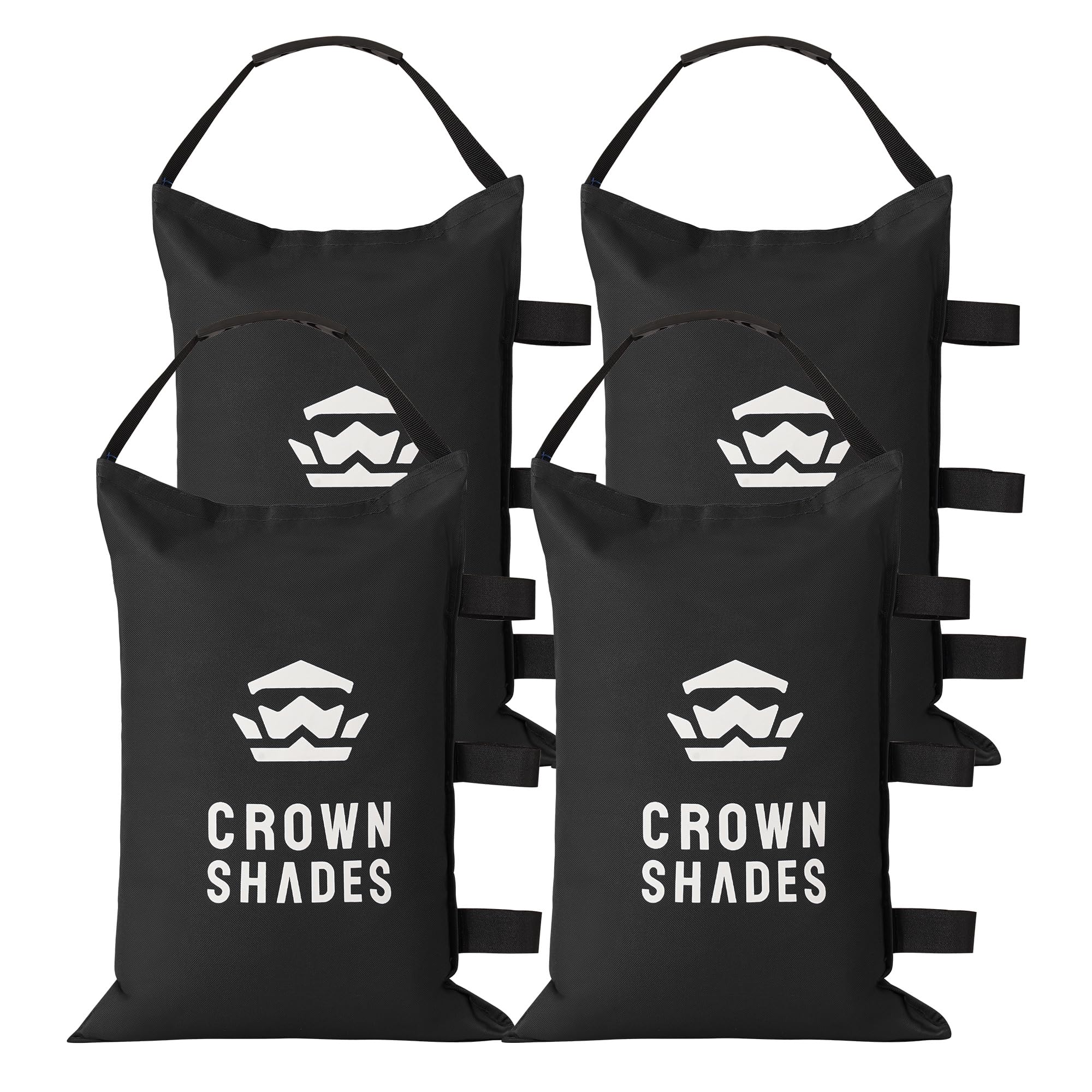 CROWN SHADES Sand Bags for Canopy Legs (120 LBS) Sandbags for Weight, Canopy Weights, Pop Up Tent Weights Bags, Black (Unfilled)