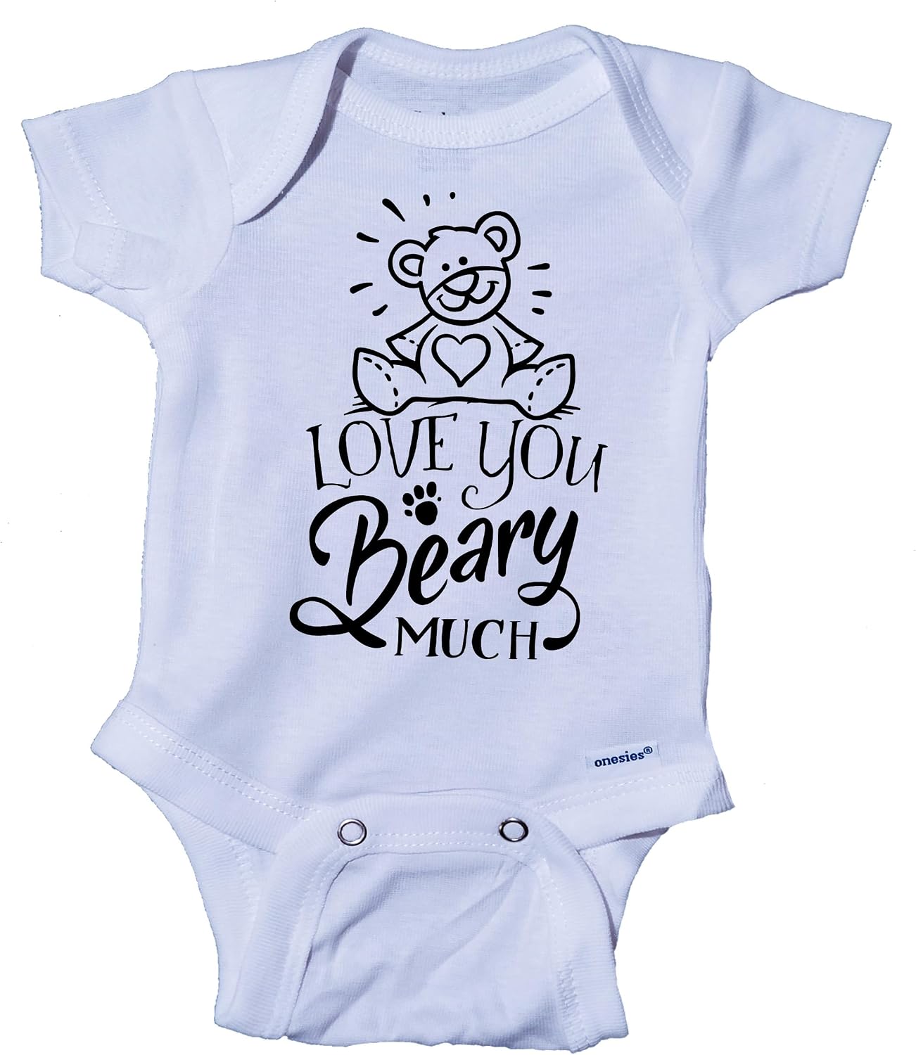 Ink Trendz Love You Beary Much Baby Onesie, Cute Teddy Bear Design Bodysuit