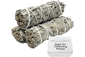 White Sage Smudge Sticks - 4" Long Fresh Sage Leaves for Stress Relief