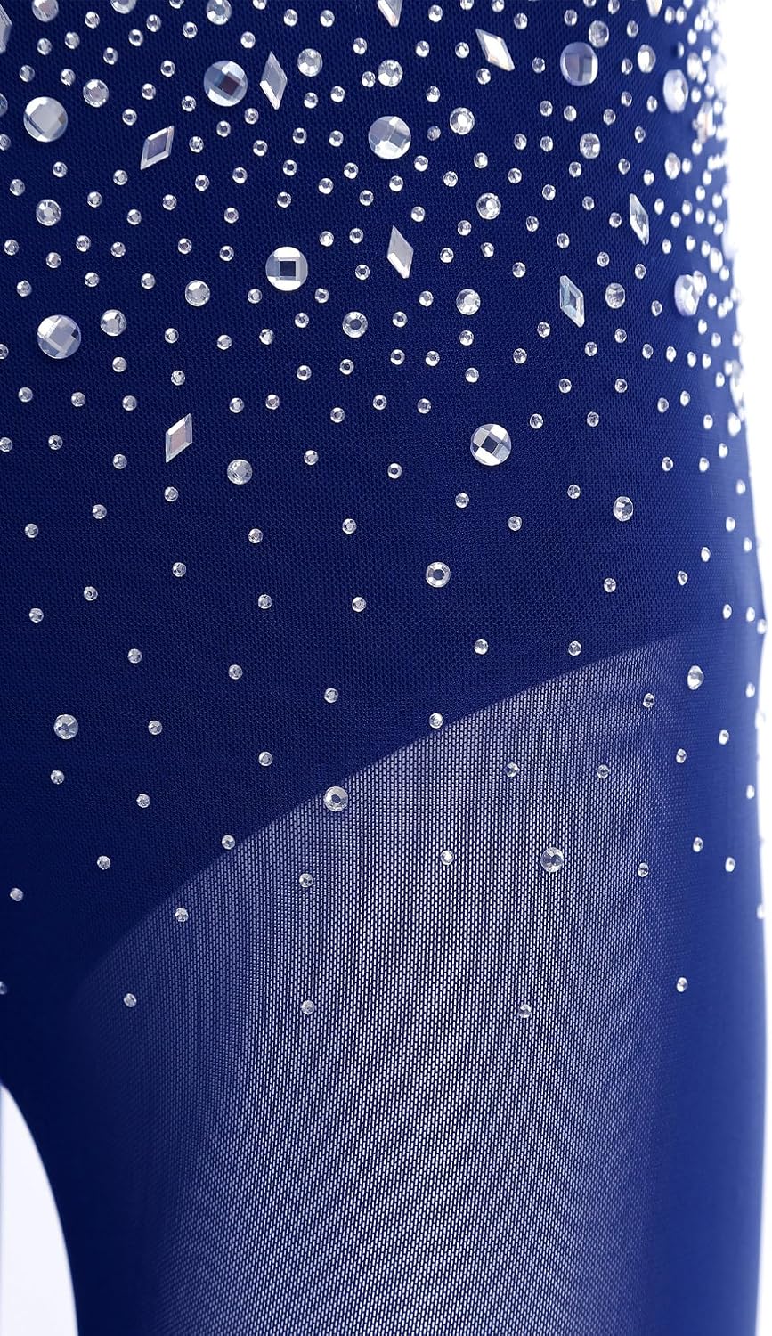 iiniim Women's Glittery Rhinestone Dance Pants Gymnastics Yoga Workout Leggings Figure Skating Dancewear