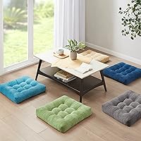 Vista 6 de Degrees of Comfort Almohada de Suelo para Meditación, Almohadas Cuadradas Grandes de Asiento para Adultos, Cojín de Pana Acolchado para Sala