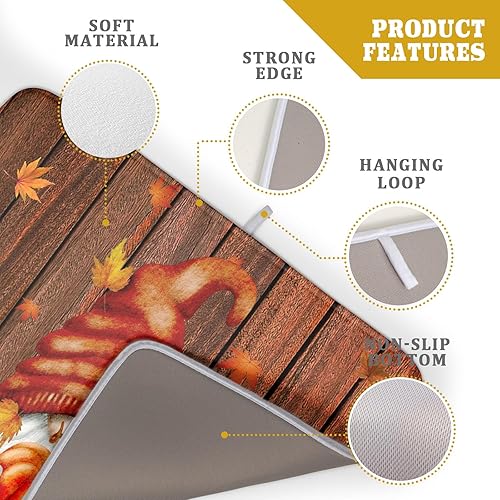 Vista 276 de Daisy On Old - Tapete de secado de platos de madera para encimera de cocina, tapete de secado de madera turquesa de 18 x 24 pulgadas con tapete