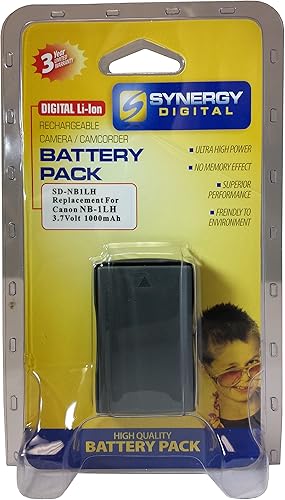 Miniatura 2 de Synergy Digital Batería de cámara, compatible con cámara digital Canon PowerShot 230, (iones de litio, 3.7 V, 1000 mAh) ultra alta capacidad,
