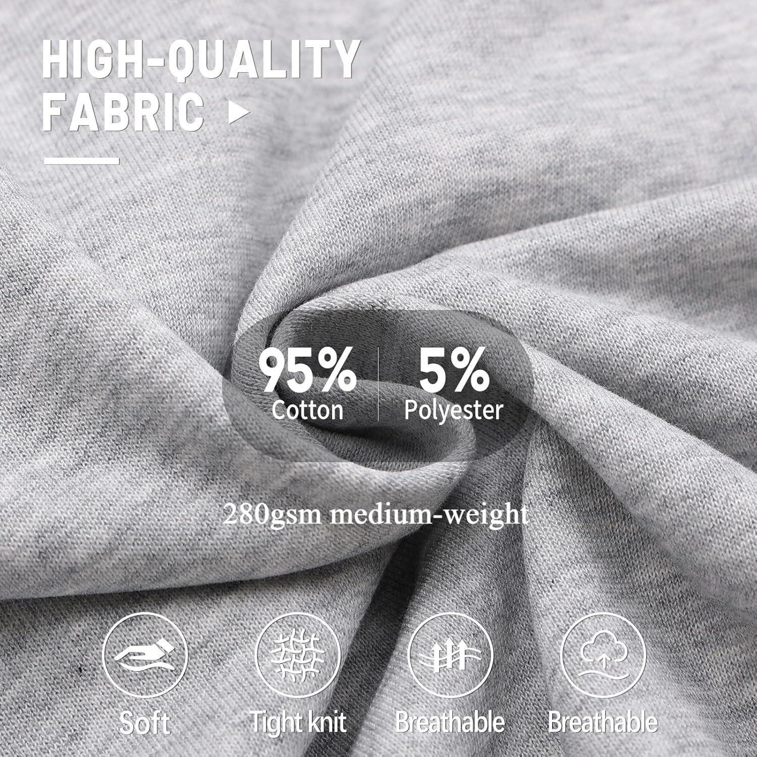 3-Pack Kids and Toddlers' Crewneck Sweatshirts Medium Weight Solid Long Sleeve Pullover Tops for Boys and Girls - Image 4