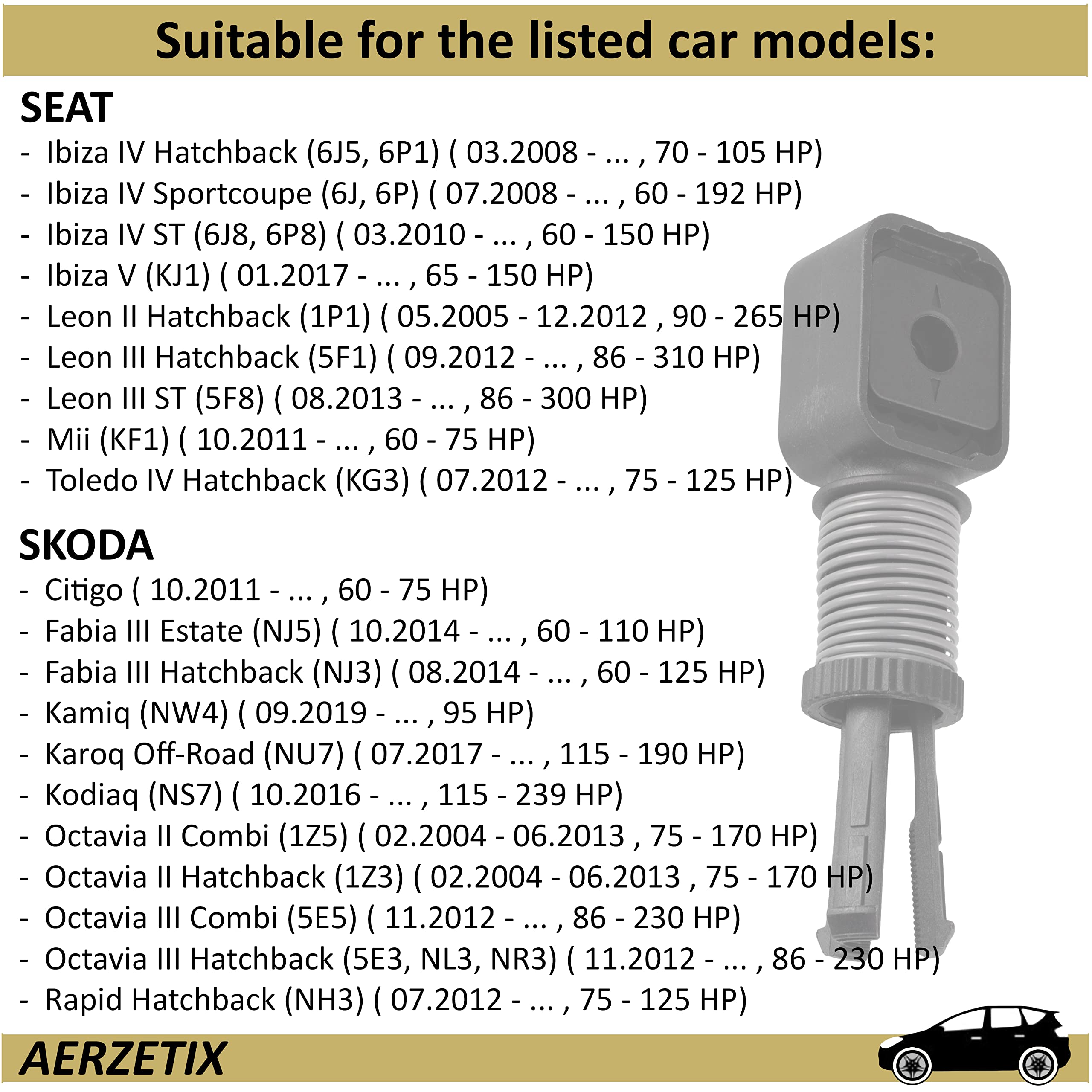 AERZETIX - C66792 - Tiracavo, Cambio Manuale - Per Veicoli Con Tiretto Di Cavo Per Cambiare Velocità - Compatibile Con Numeri OE 1J0711761C