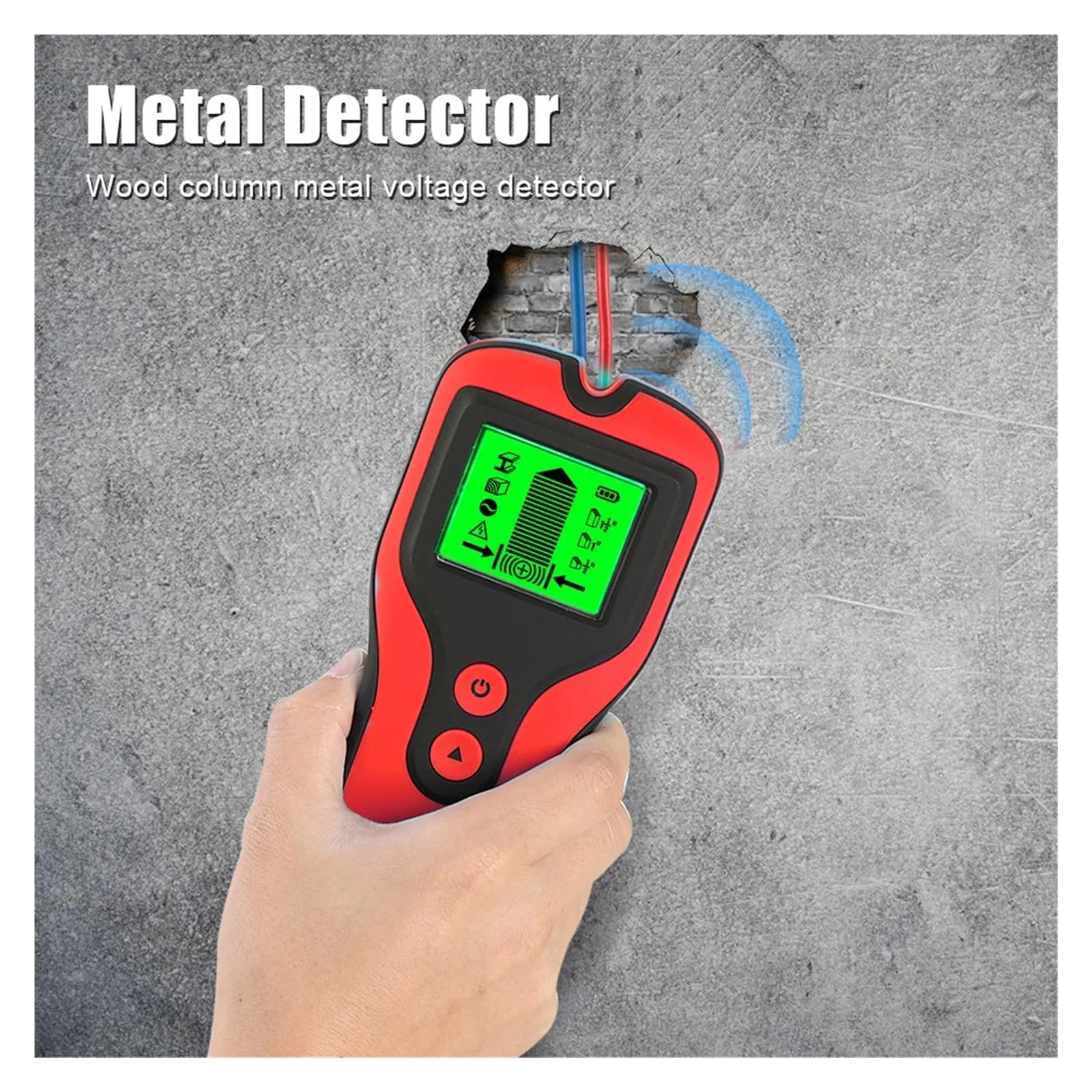 Tester Ścienny Wielofunkcyjny Skaner Do Metalu 3 W 1 Kołek AC Przewody Pod Napięciem Wykrywacz Kabli Wyszukiwarka Skrzynek Elektrycznych Precyzyjne Wykrywanie(Orange)