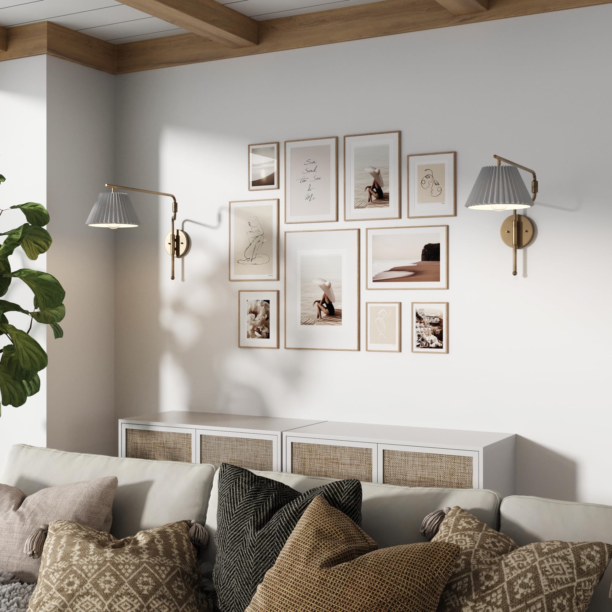 Nathan James Kai Modern Wall Mounted Plugin Bedside Reading Lamp
