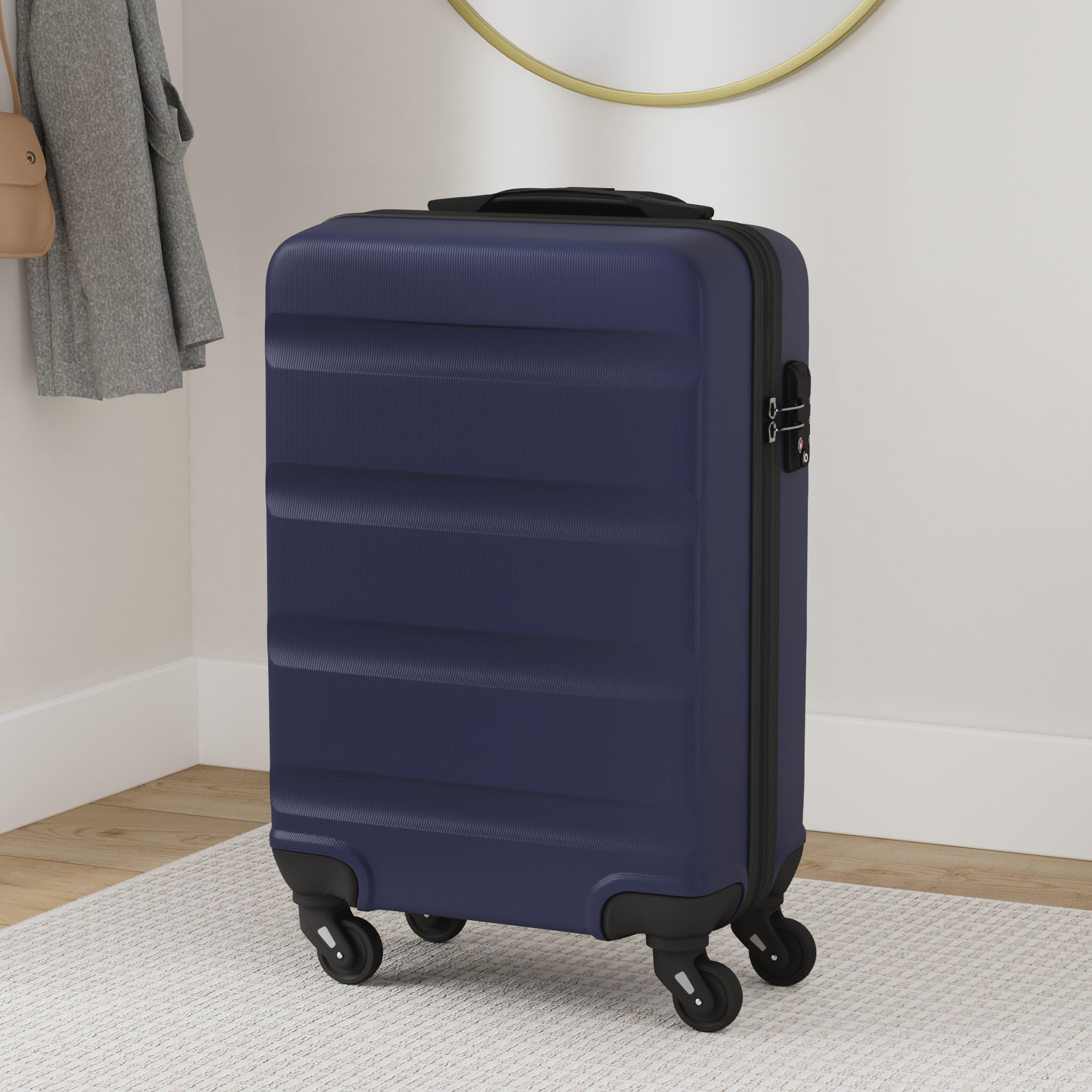Kono Rigidi e Durata Valigia Alta Qualit ABS Valigie Trolley con 4 Ruote Rotanti e Lucchetto Combinazione Quadrante