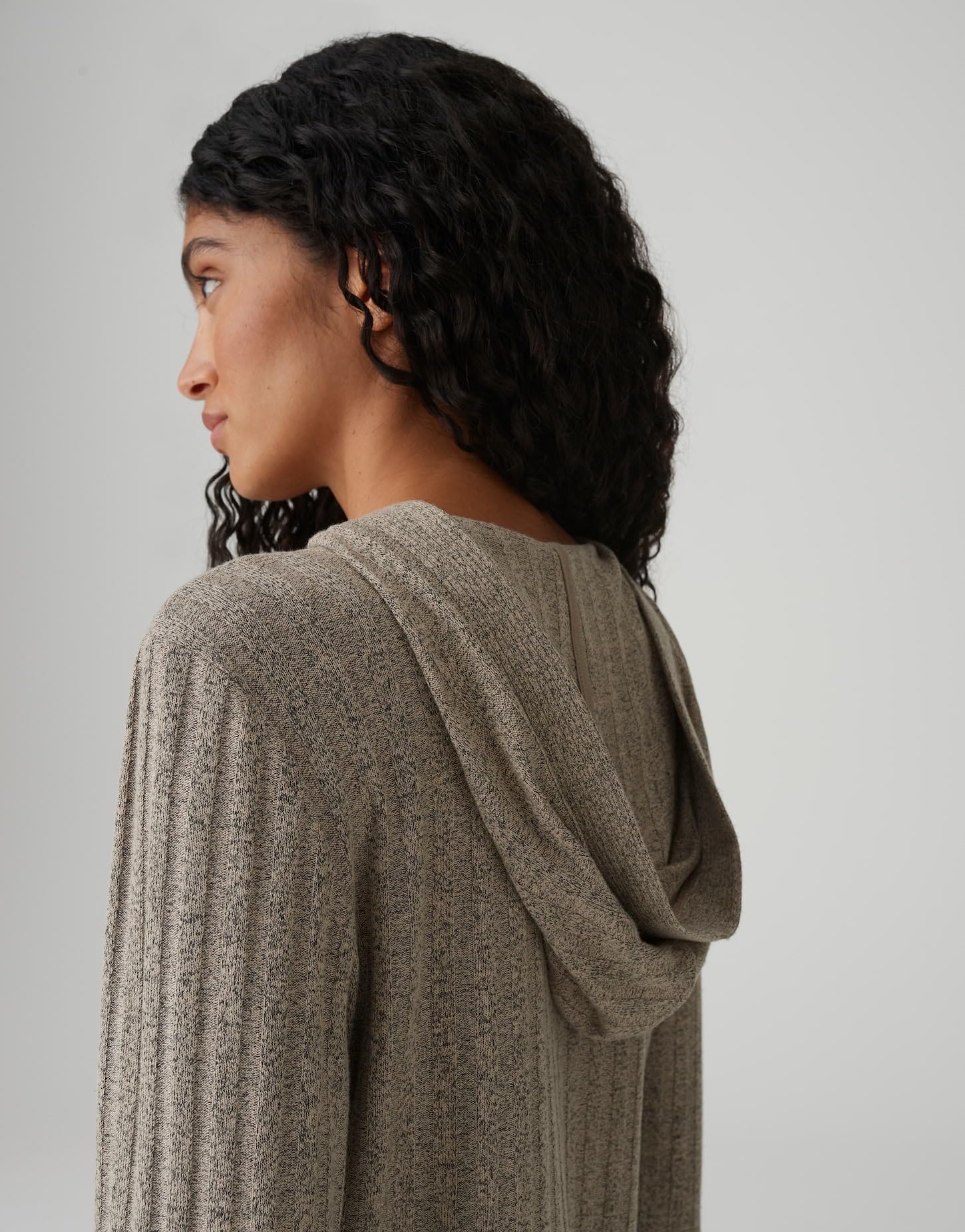 OPUS Damen Langarmshirt | SIPUZA Slim Kapuzenshirt in Mélange Optik