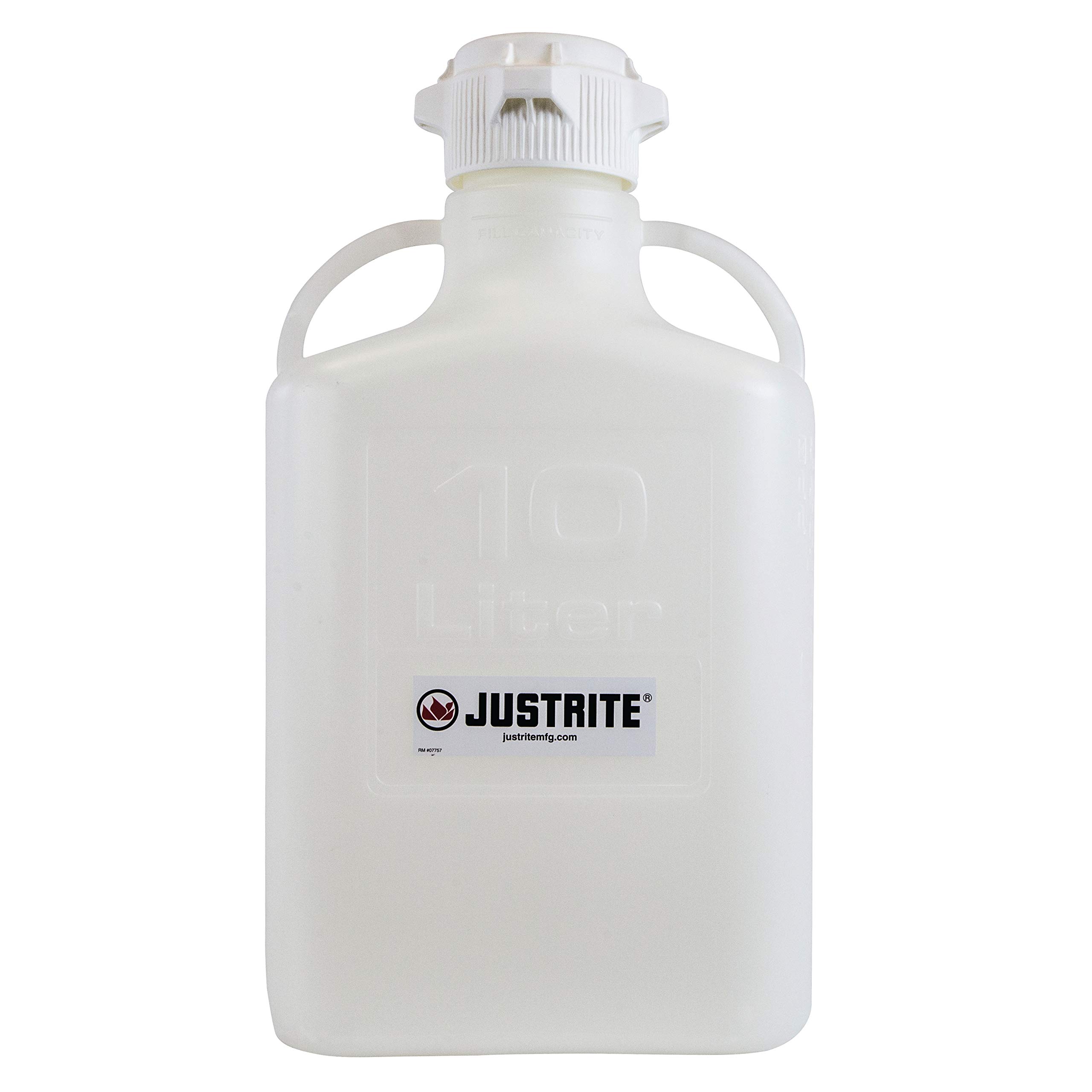 Justrite 12909 HDPE Carboy, 10L, 83mm Cap