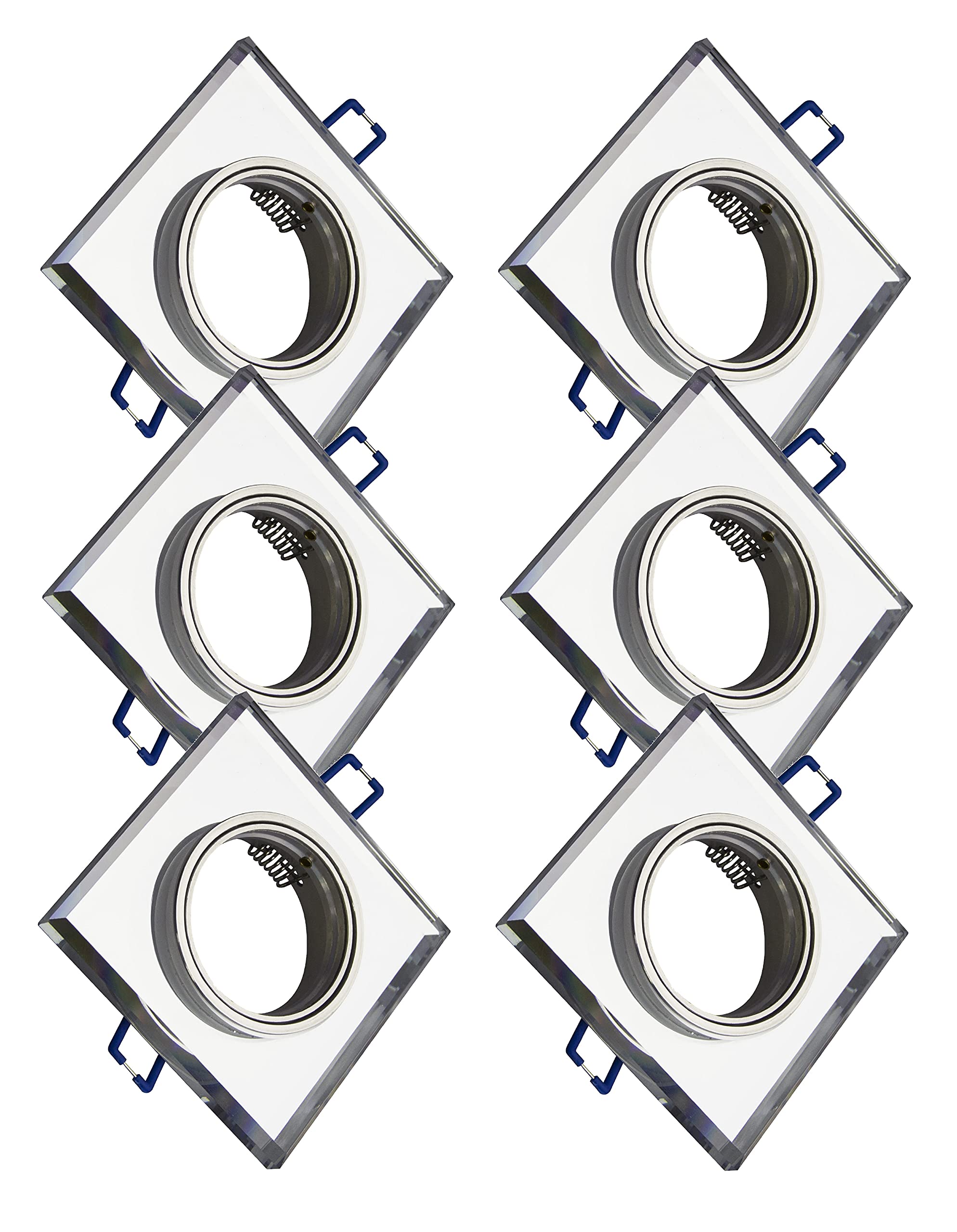 Trango LED Einbaustrahler Set – 12x Strahler, Satiniertes Glas, 5W GU10, 3000K Warmweiß