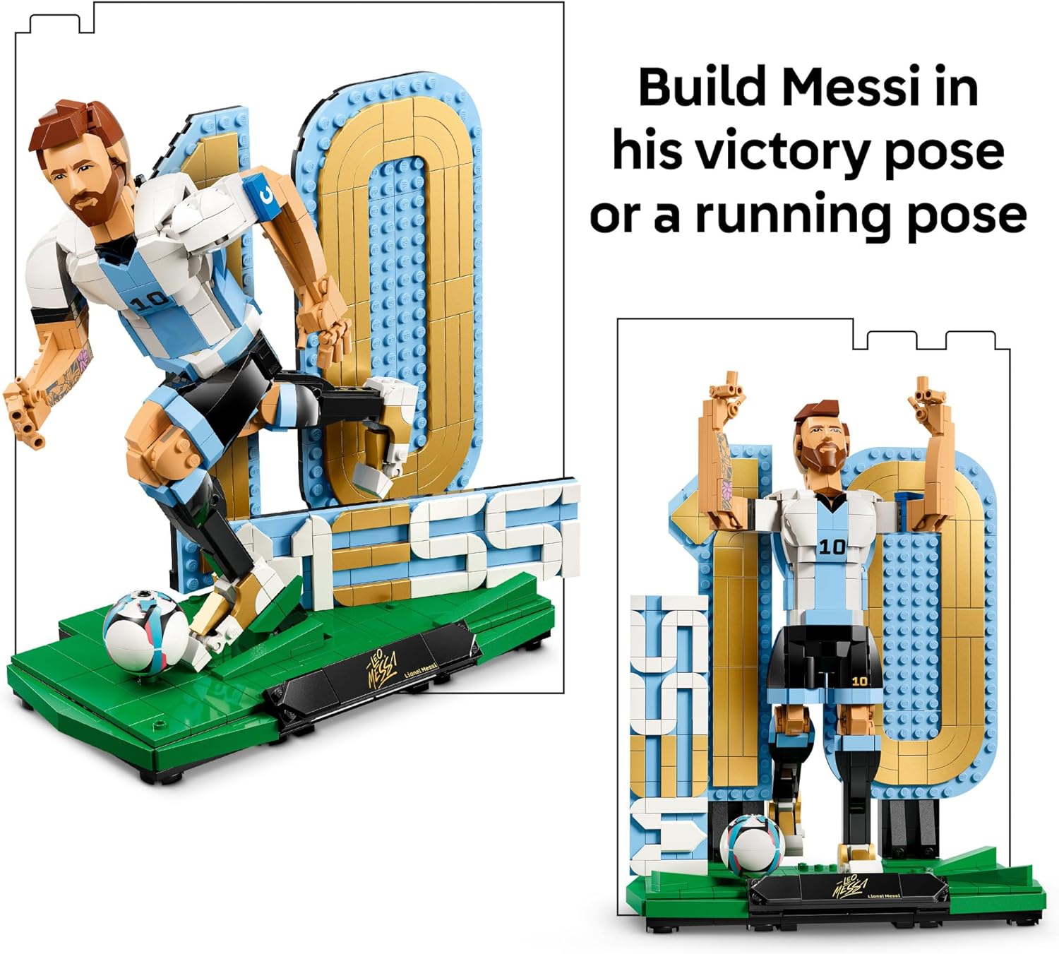 LEGO Editions Lionel Messi – Soccer Legend - Building Set for Boys & Girls, Ages 12+ - Collectible Soccer Gift with Plaque - Kids Bedroom or Shelf Decor - 43015