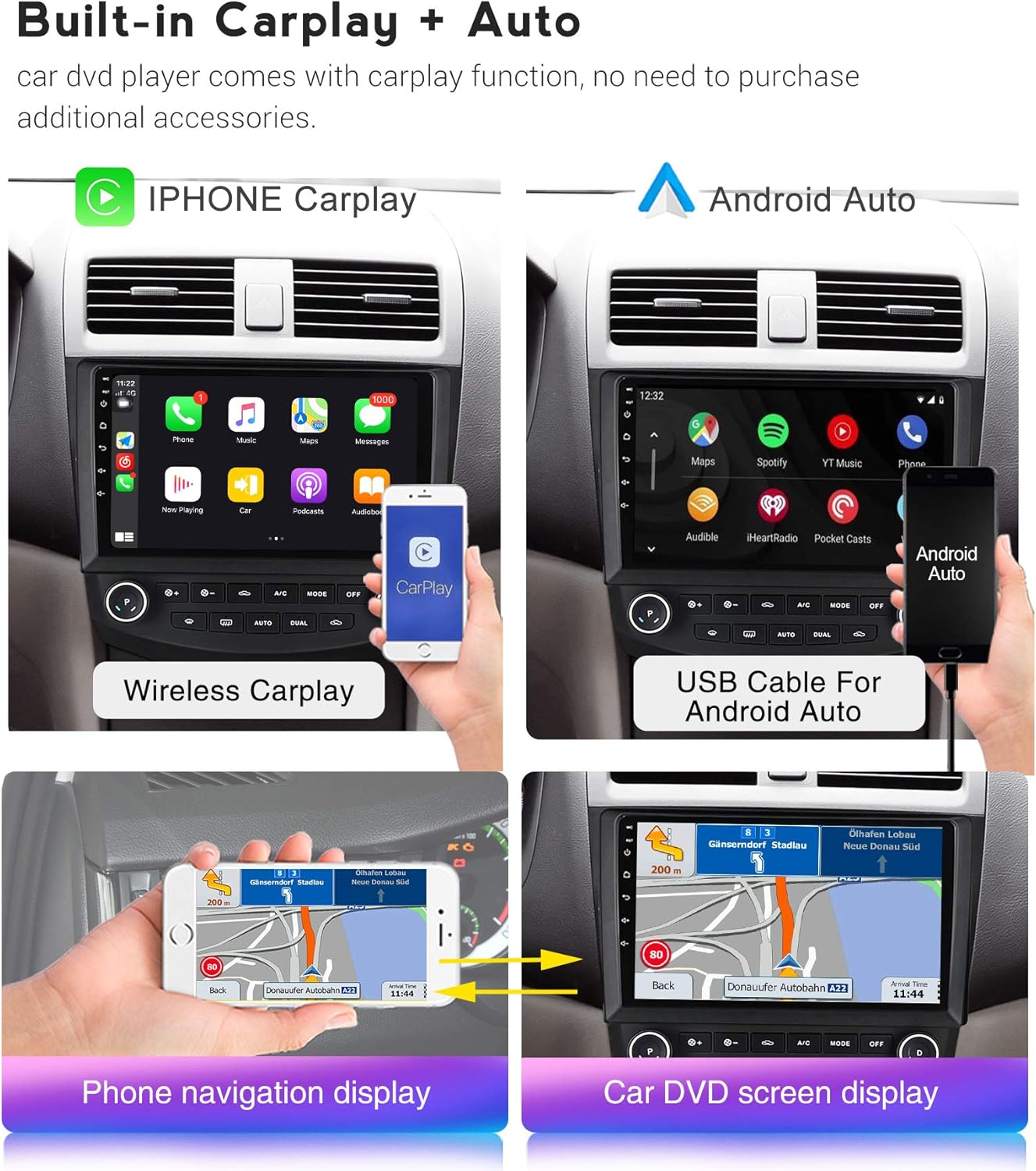 Creative Product Android 11 Touch Screen Car Radio for Corolla 2006-2013 IPS DSP Car Stereo Vehicle GPS Car Multimedia Navigation Support BT Carplay Wi-Fi Cooling Fan