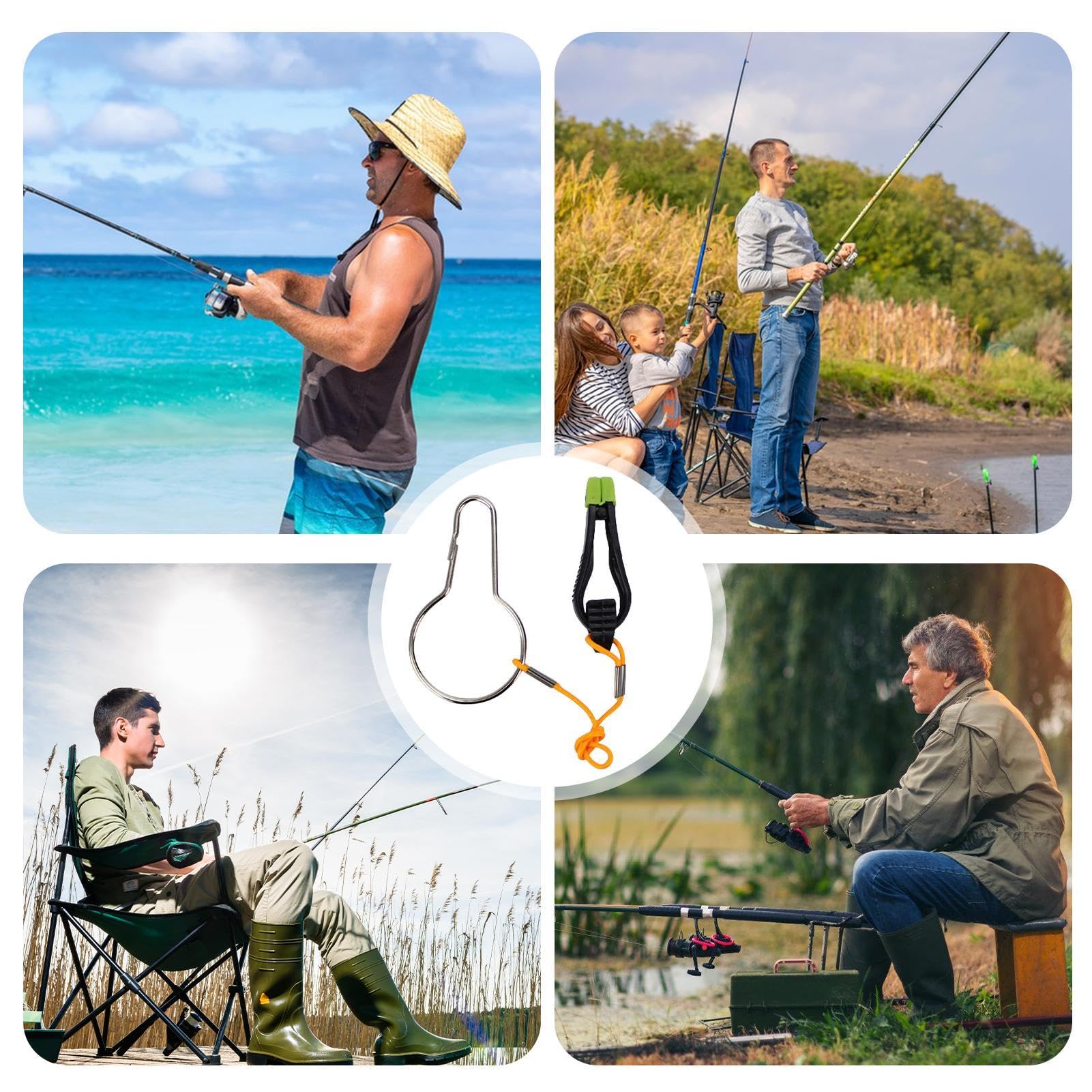 Genérico Clip de líneas de Peso a presión, Clip de líneas de Pescado - Clip de líneas estabilizadoras de tensión Pesada - Clip de líneas de Pesca para entusiastas de la Pesca, Pesca en Alta mar