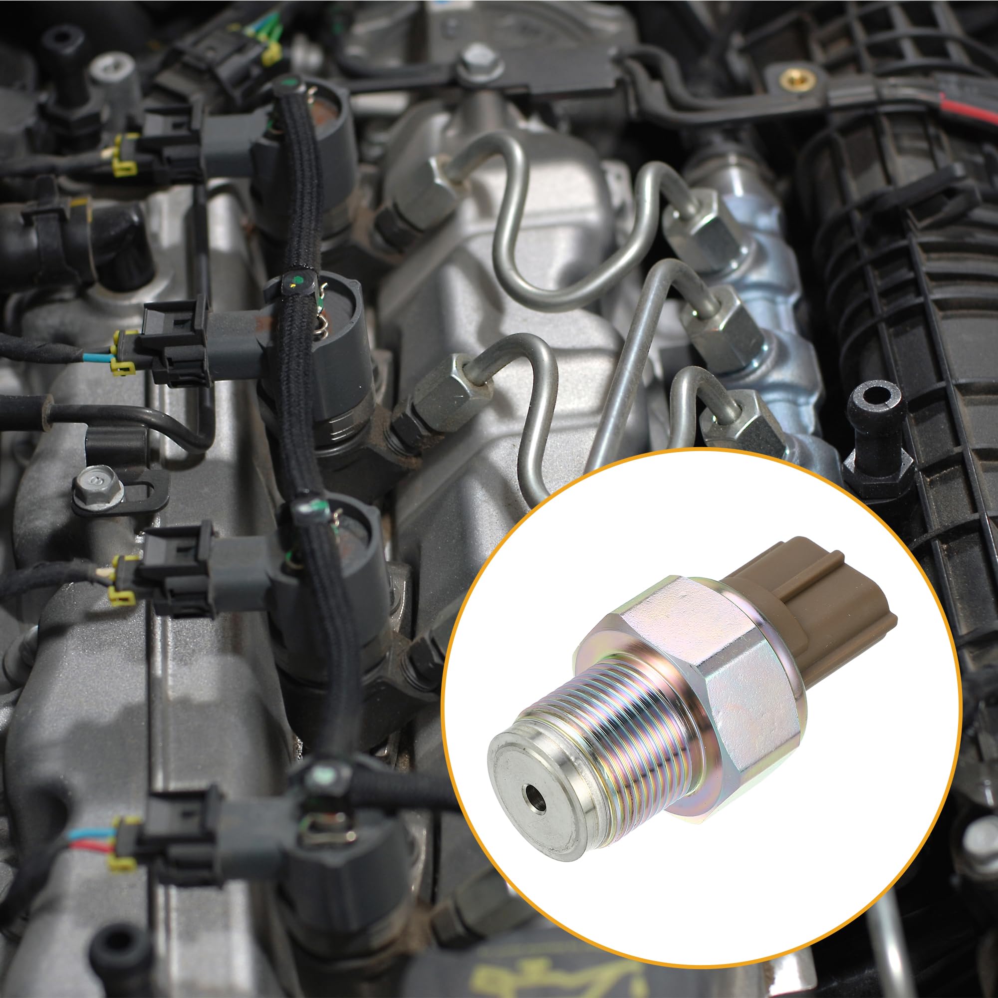 A ABSOPRO Sensor De Presión Del Riel De Combustible Para Isuzu Npr 05-07 | 1 Unidad, Metal, Abs, Bronce Y Marrón, 6X3.3X3Cm, M22X1.5, 3 Pines, Oe 8981197900, Para Nissan Navara D40 04-18