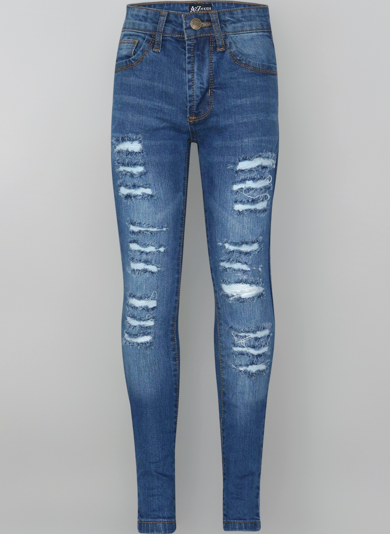 A2Z 4 Kids Girls Ripped Comfort Jeans Stretch Pants Lightweight Casual Fashion for Kids Age 3-14 Years