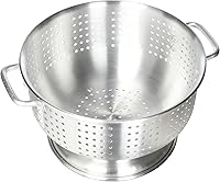Winco 8-Quart Aluminum Colander with Base - Professional Grade Medium Strainer for Home & Commercial Kitchens