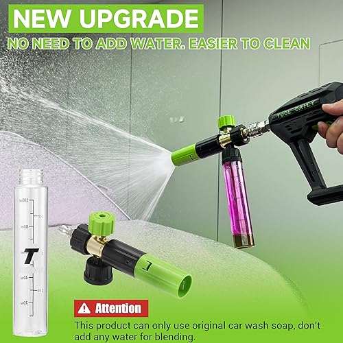 Miniatura 4 de Tool Daily Pistola de lavado a presión corta con mini cañón de espuma, 5 boquillas de pulverización para lavadora eléctrica, conexión rápida de 1/4