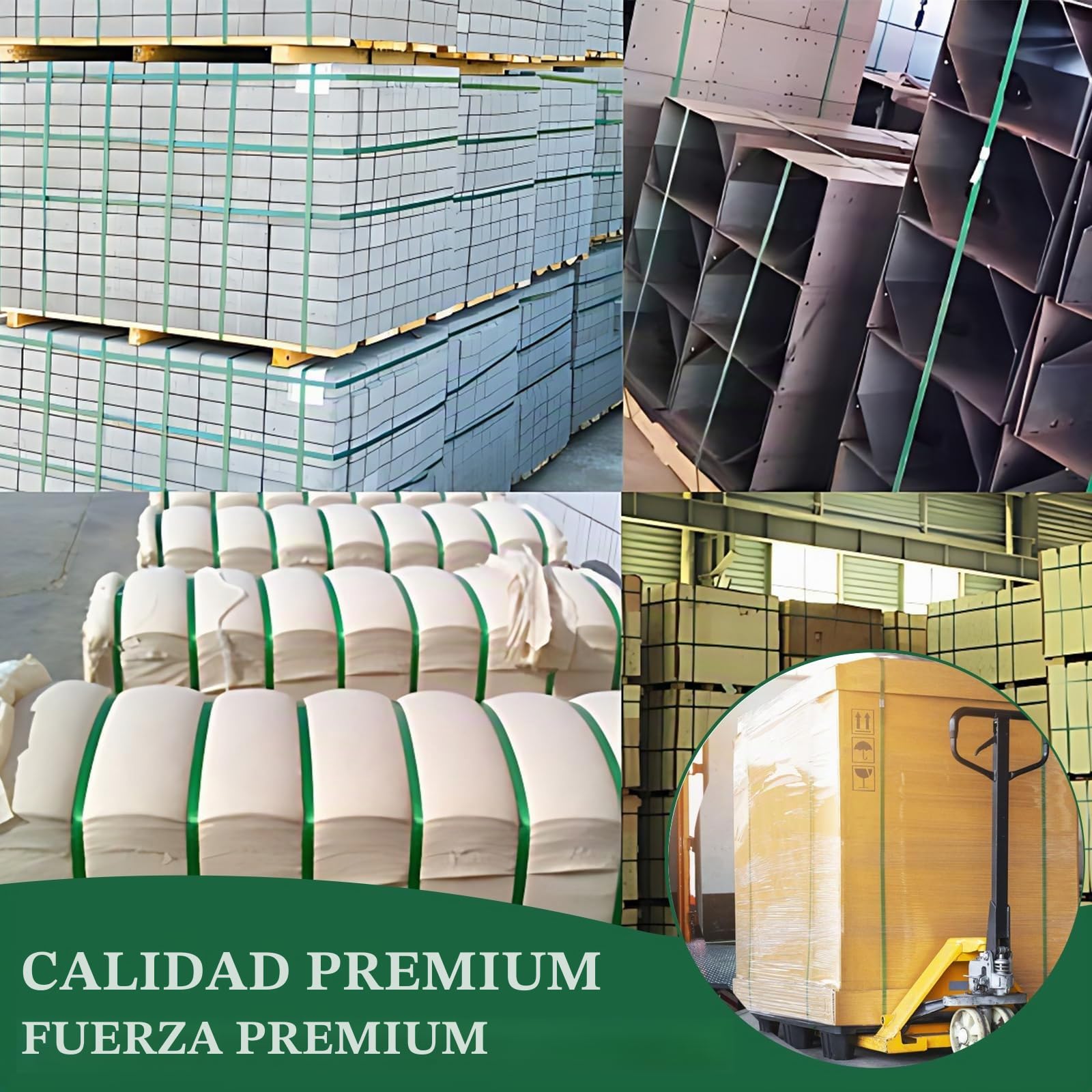 Kit de flejado de palés, Kit de Bandas, Herramienta de flejado de Embalaje con Rollo de Bobina de poliéster Resistente de 16 mm (Polyester Pet Banding Strapping Kit)