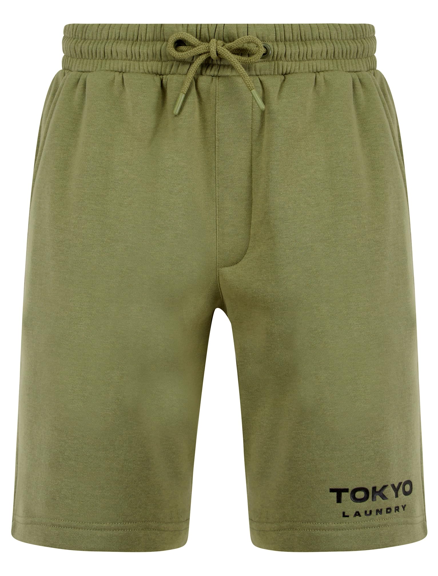 Tokyo Laundry Men's 'Figure' Motif Brushback Fleece Jogger Shorts Deep Lichen Green