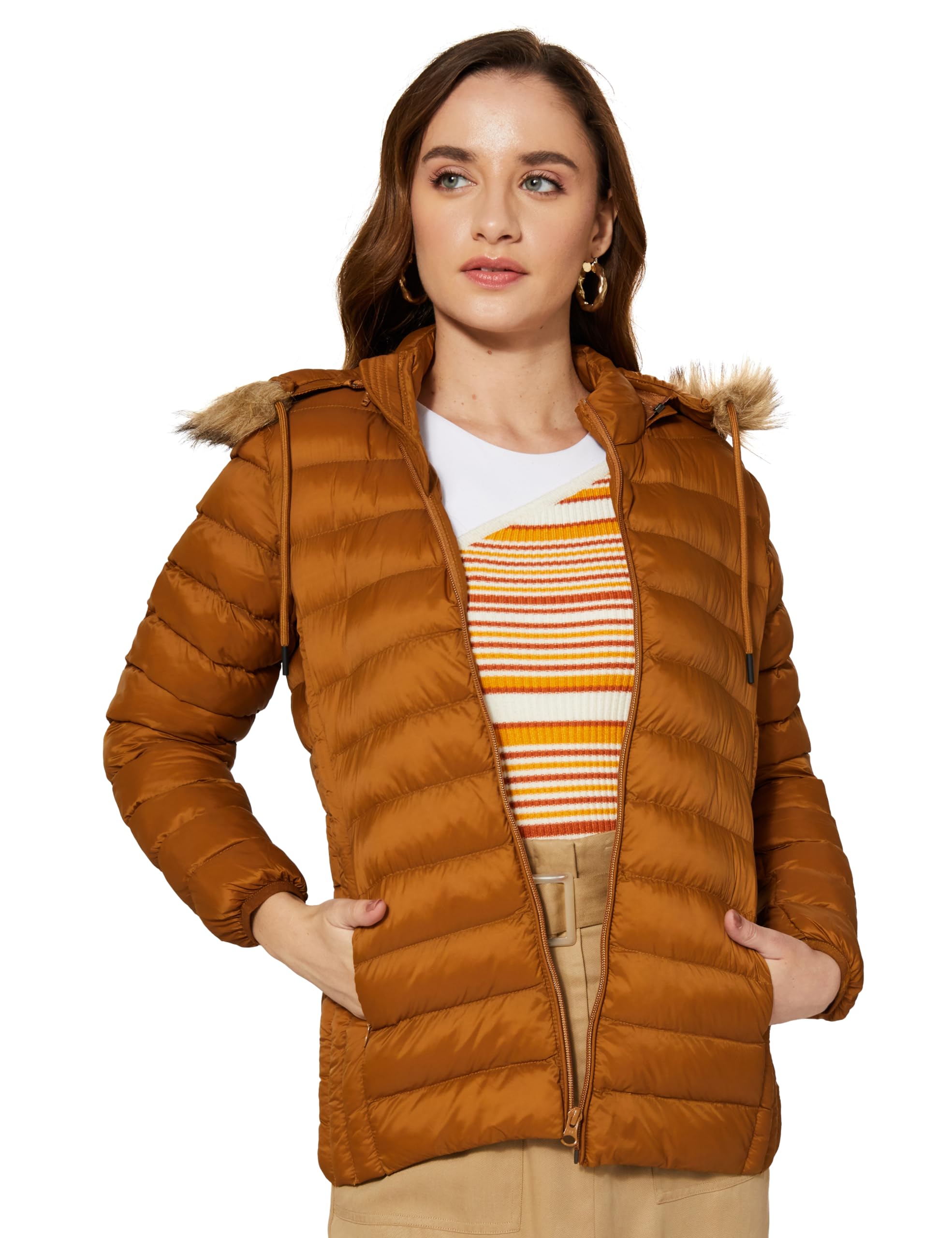 amazon brand - symbol Women's 100% Polyester Regular Jacket-picture-38