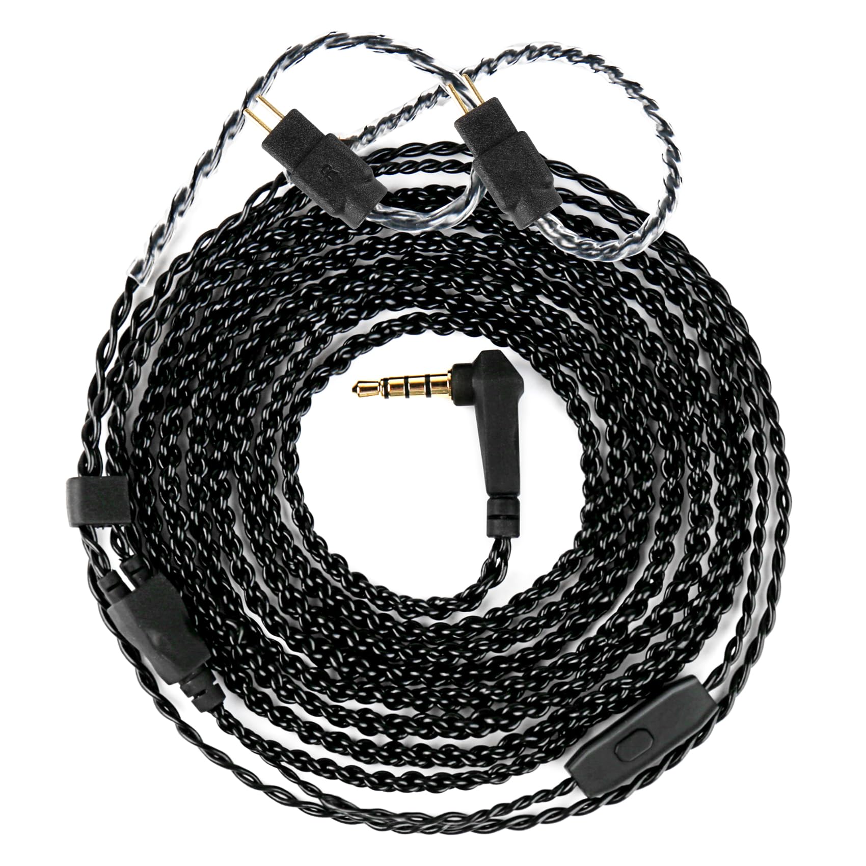 2M 2pin IEM Cable,2-Meter Long Earbud Cords with Silver-Plated Headphone Extension Cable Compatible with Moondrop CHU II,for Truthear Hexa/Zero/Pure,KZ ZST/ZST-X/AS10 (Black, 2PIN 3.5MM with Mic)-image-39