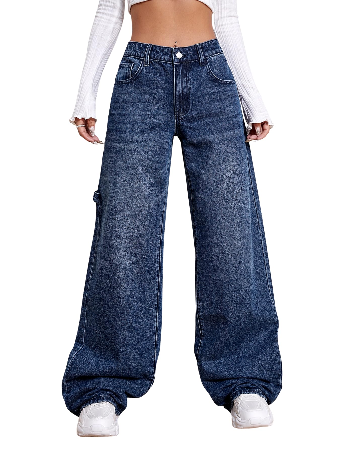 leriya fashion Baggy Jeans for Women | Wide Leg Jeans Women High Waist | Bell Bottom Jeans for Women | Cargo Jeans for Women-picture-11