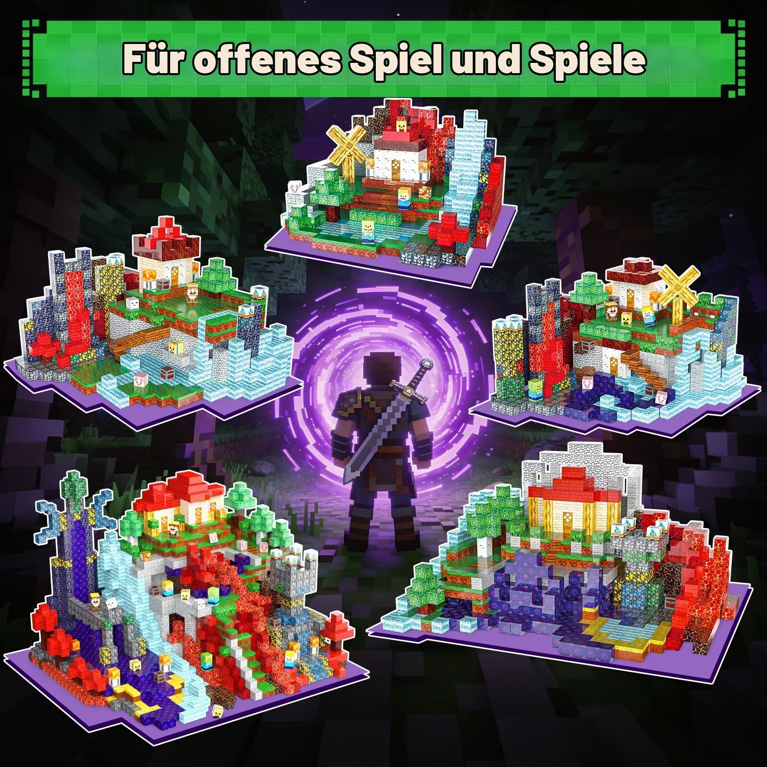 POPERFUN Magnetische Bausteine 600PCS, Magnetbausteine Kinder ab 3-12 Jahren, STEM Lernspielzeug Magnetblöcke, Pädagogisches Spielzeug als Geburtstags