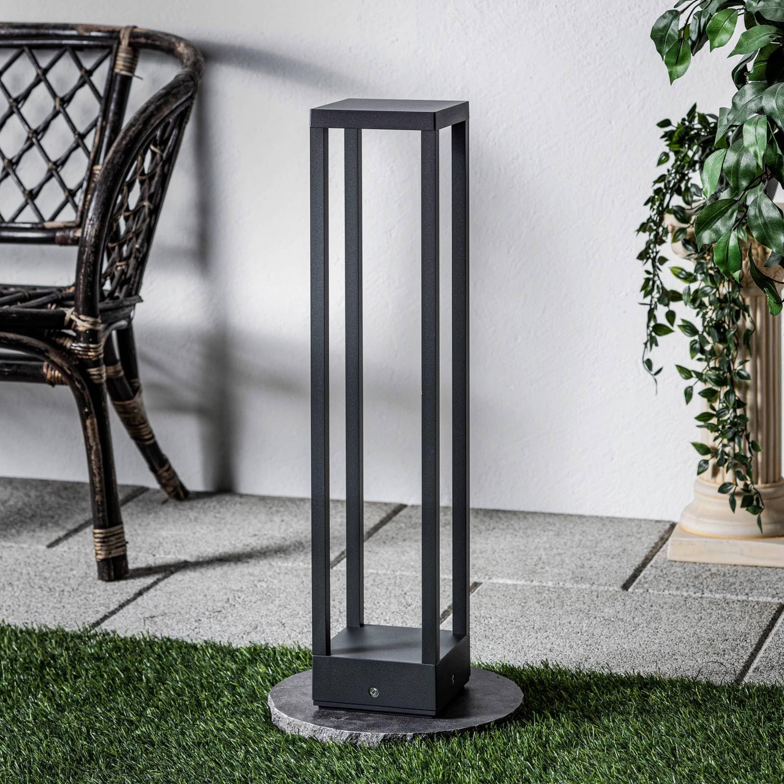 Lucande Lampada LED da esterni (Moderno) colore Nero, in Alluminio lampadina inclusa lampioncino paletto luminoso lampada viale lampione