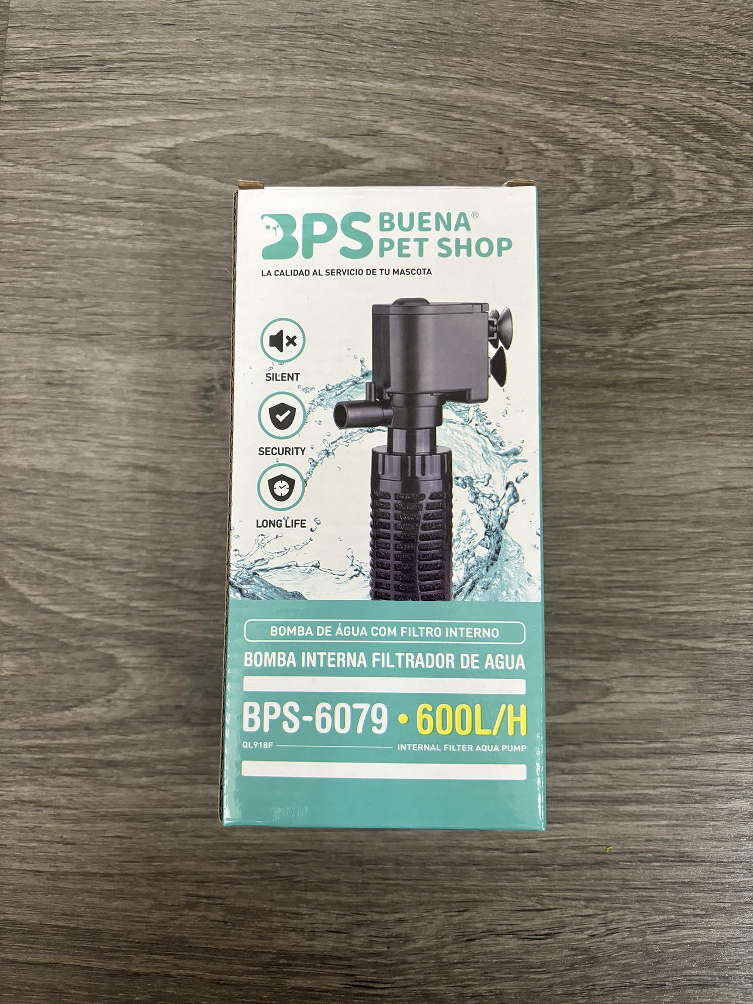 BPS Pompa sommergibile per acquario con filtro 6 W 600 L/H Pompa acqua filtro serbatoio per pesci stagno idroponici 16 x 8 cm BPS-6079
