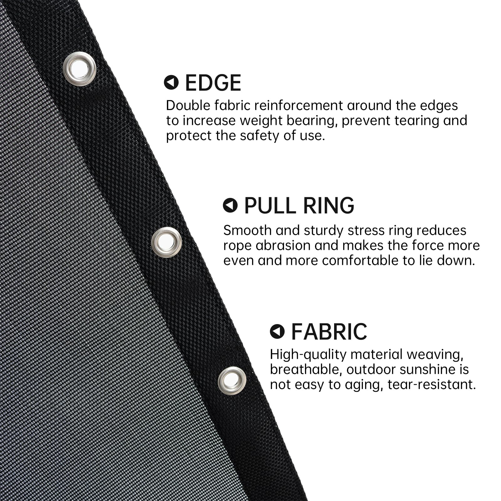 Ensemble Maille Renforcée + Corde Pour Chaise Longue Suspendue - Avec Sac Rangement Velcro