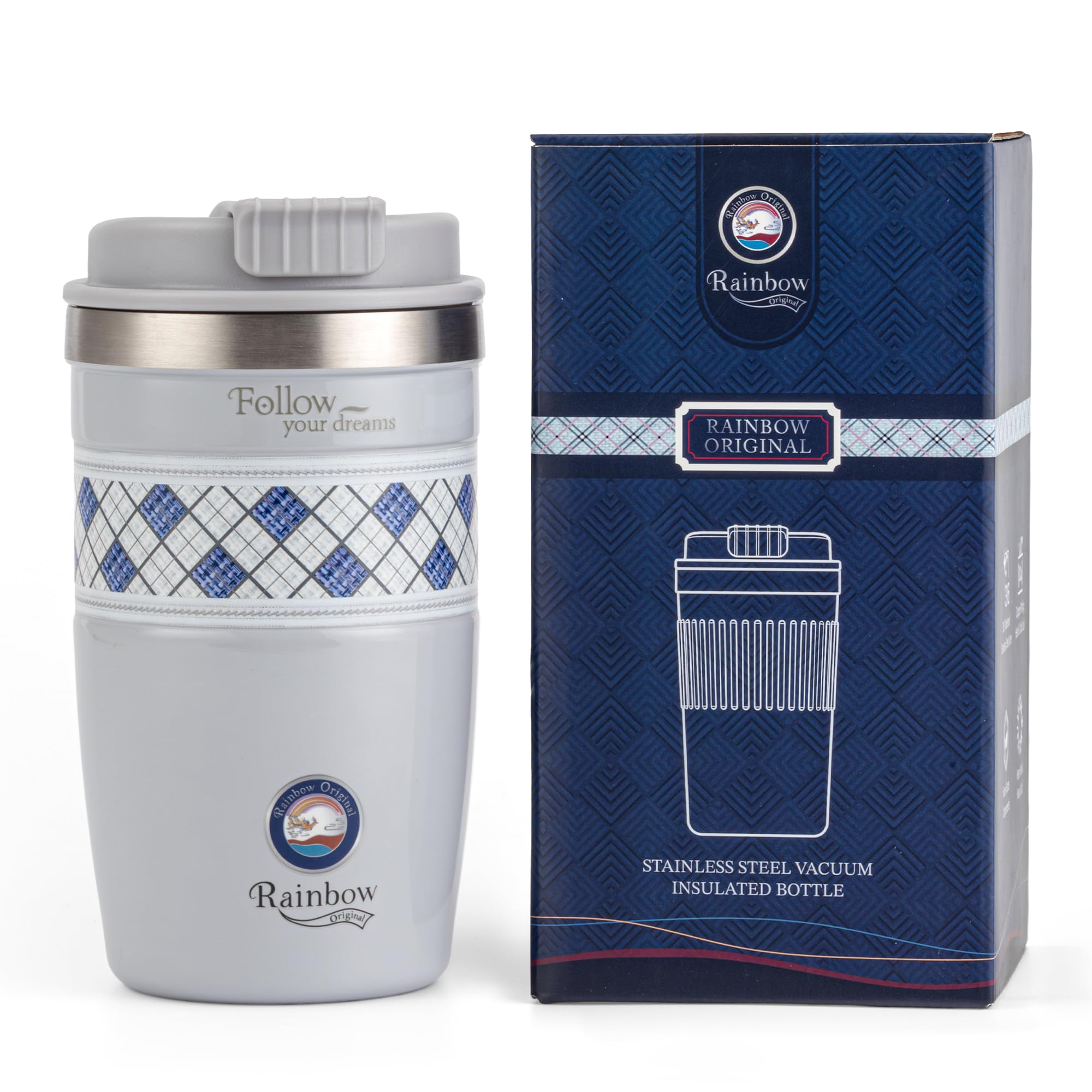 Rainbow Original 380ml Travel Coffee Mug, Leakproof Lid Coffee Tumbler
