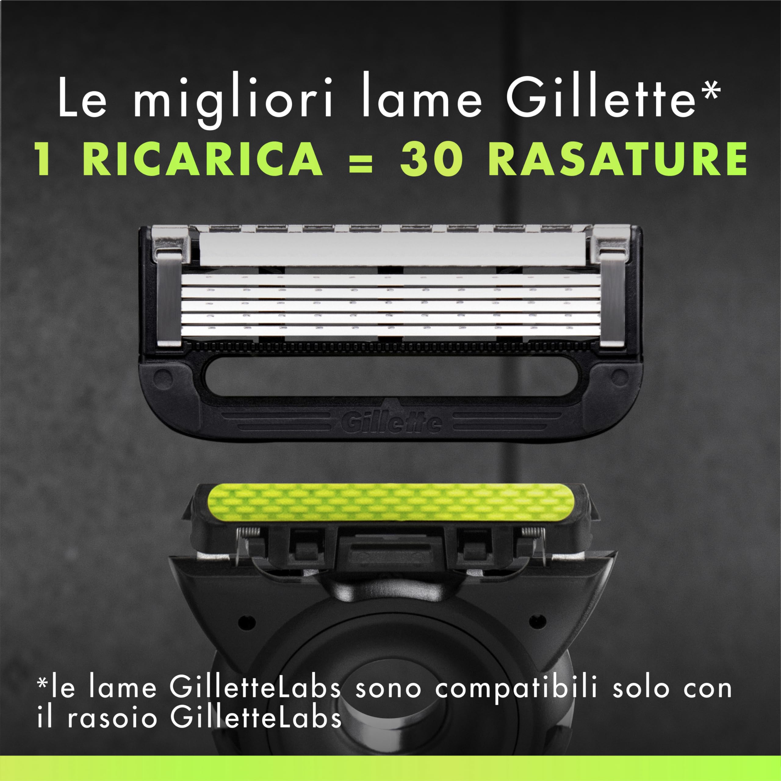 Gillette Labs Lamette di Ricambio per Rasoio da Uomo, Confezione da 10, Compatibili con Gillette Labs con Barra Esfoliante e Heated Razor, Rasatura Profonda Uomo, Lame di Precisione
