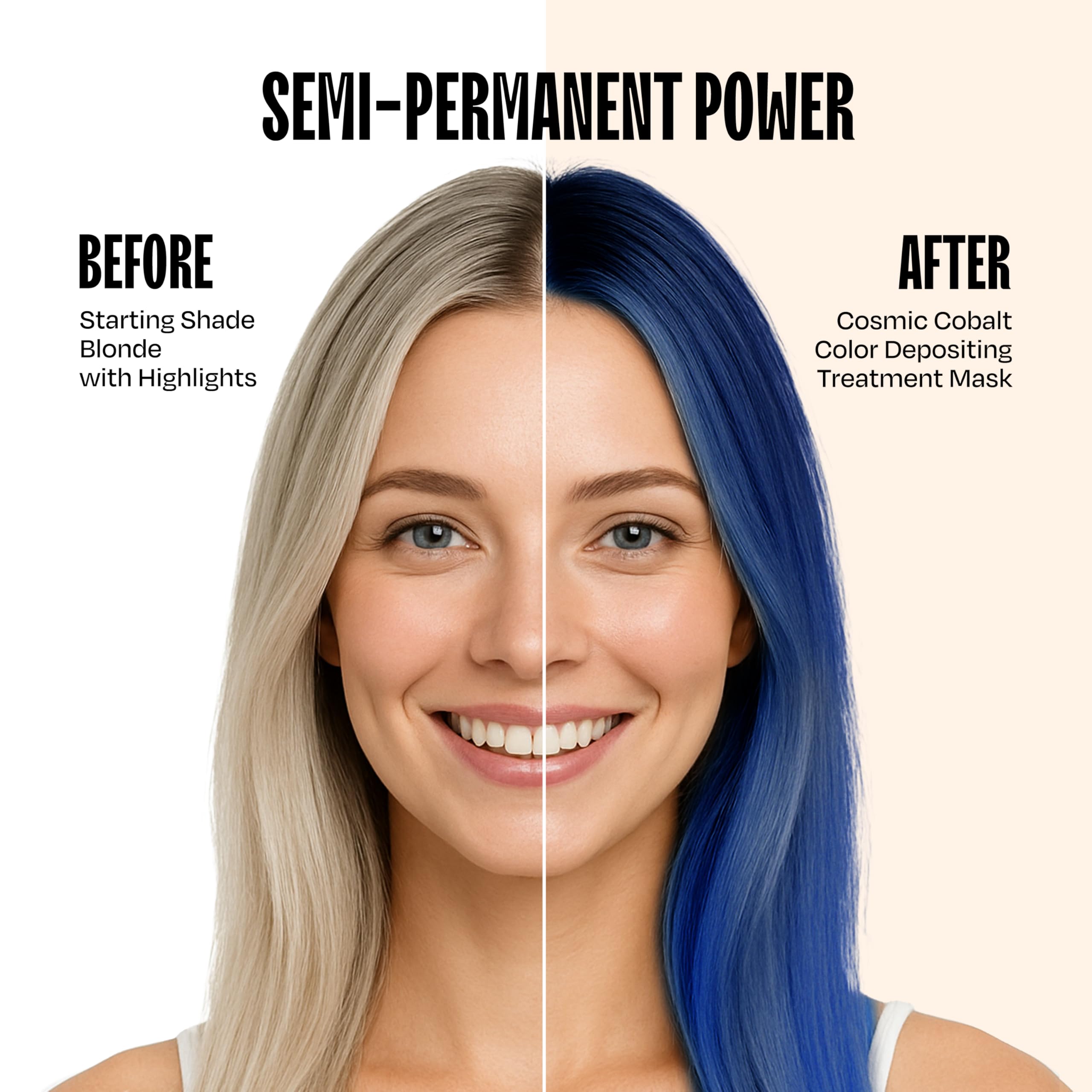 Overtone Haarfärbe-Conditioner, semi-permanent, 237 ml, für natürliches und gefärbtes Haar, feuchtigkeitsspendende Sheabutter und Kokosöl, vegan und tierversuchsfrei, extrem blau