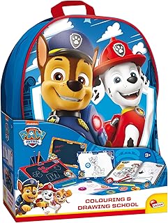 Lisciani - La Pat'Patrol - Escuela de Dibujo y Dibujo - Mochila - Juego Creativo - Aprender a Dibujar y Colorear - Folleto para Colorear, Pegatinas para Pegar - Para Niños a Partir de 3 Años