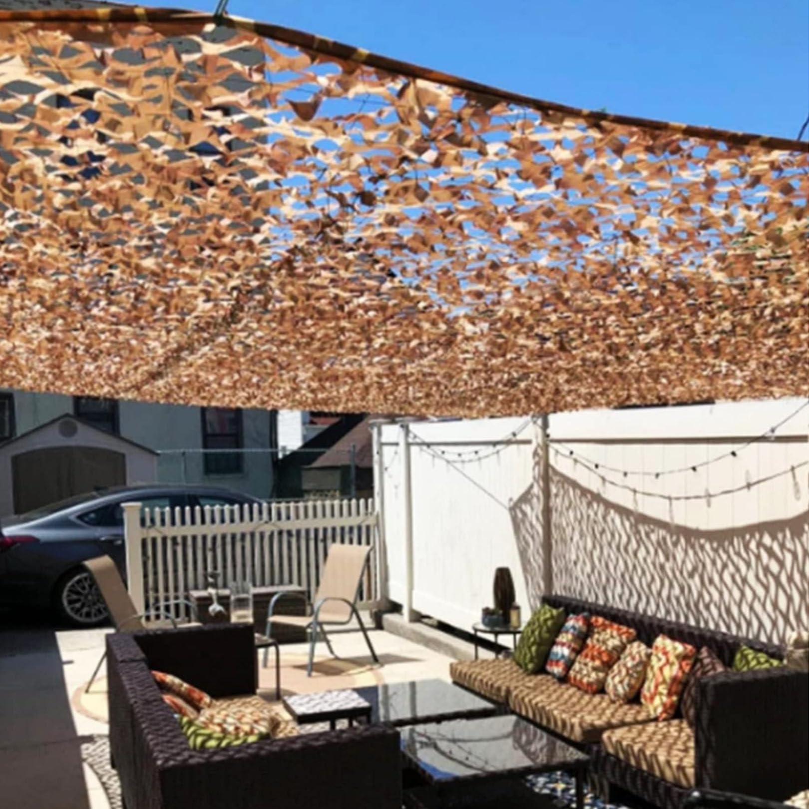 Red de Camuflaje 210D Oxford Tela Parasol Cubierta de toldo Protector Solar al Aire Libre Red de Camuflaje para Caza Tiro a ciegas Camping Decoraciones de Fiesta temática Militar, Desierto,
