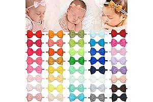 CÉLLOT 40 Colors Preemie Baby Bow Headbands for Baby Girls