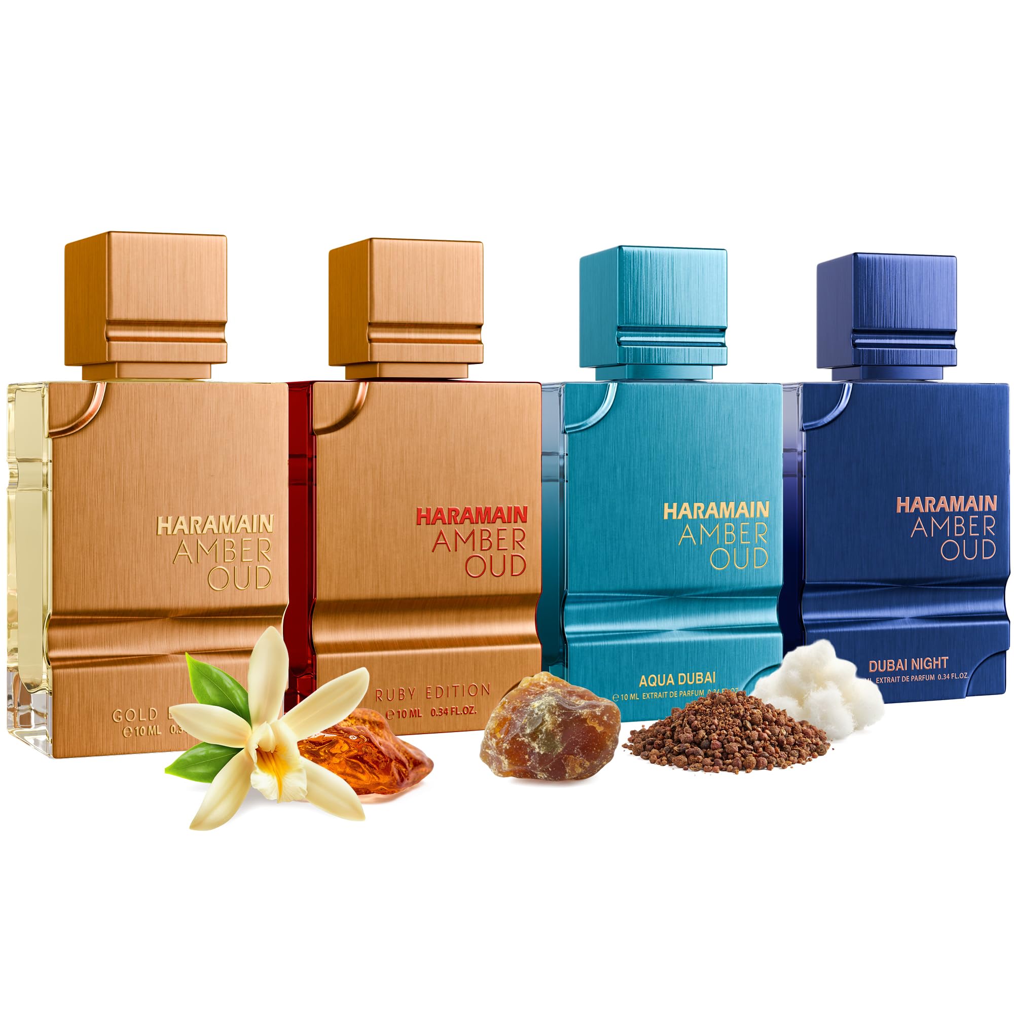 Amazon.com : Al Haramain Amber Oud Eau de Parfum 4PC 10ML Each