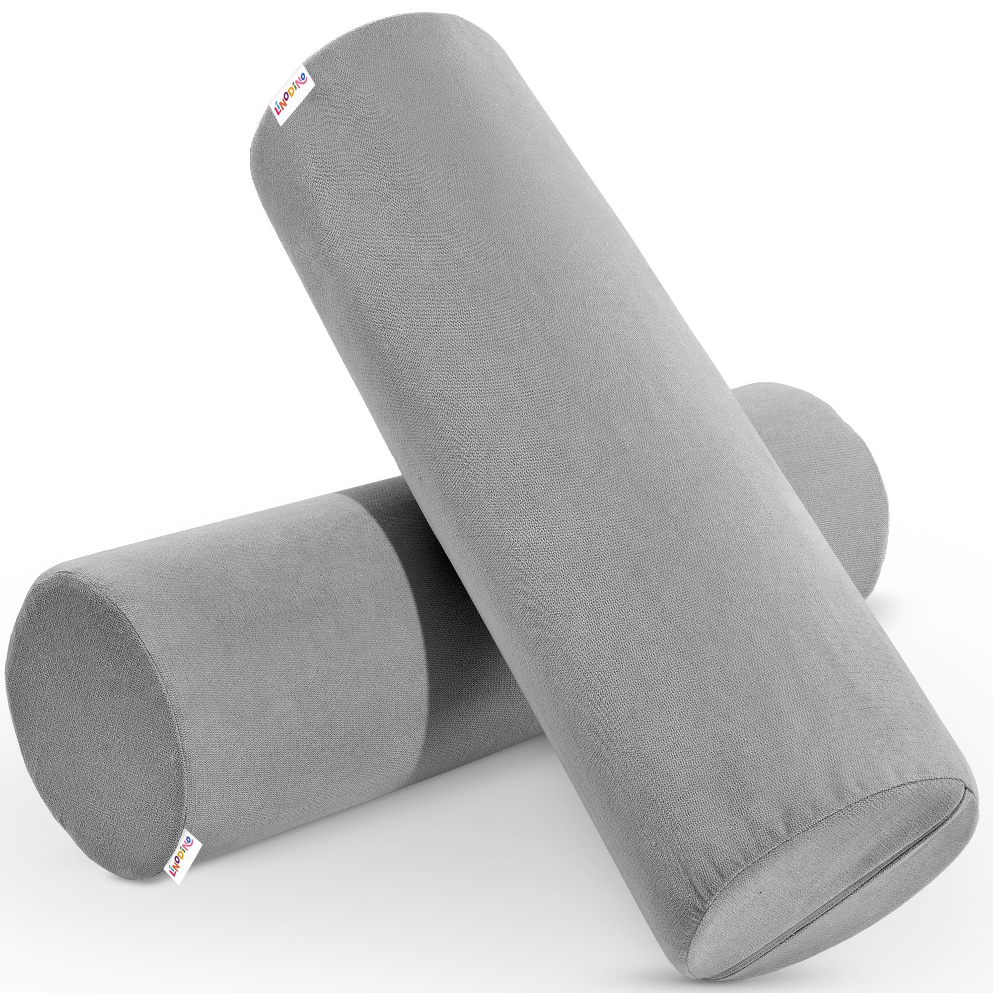 Linodino® Kuschelrollen – Spielsofa Add-ons im 2er-Set | Erweiterungs-Bauteile als Armlehnen, Rollelemente oder kreatives Bauteil für das Kinderzimmer I Delfingrau