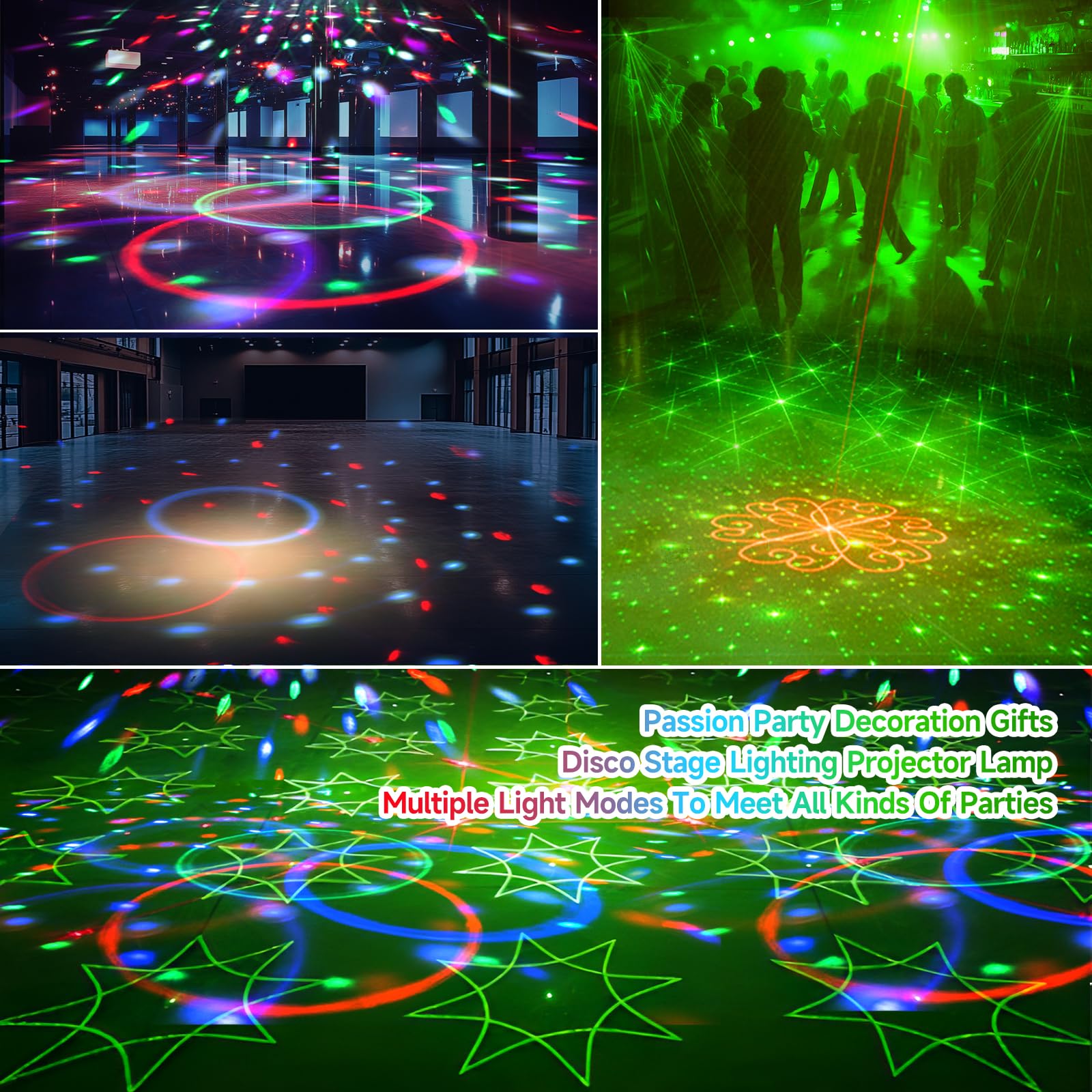 Sfera da discoteca, 6 in 1, luce da discoteca, luce da discoteca, LED attivata, luce stroboscopica colorata per interni, feste di danza, compleanni, rave e home club, karaoke, luci da palcoscenico