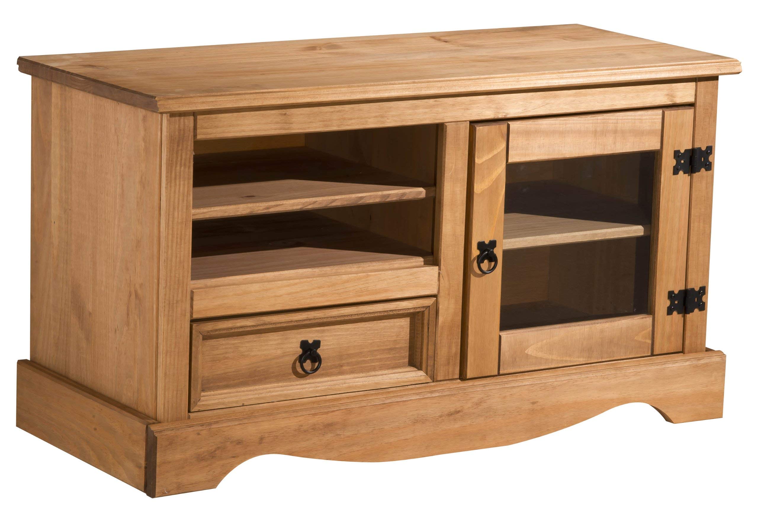 Pine Corner TV unit, stand or 750mm with adjustable shelf