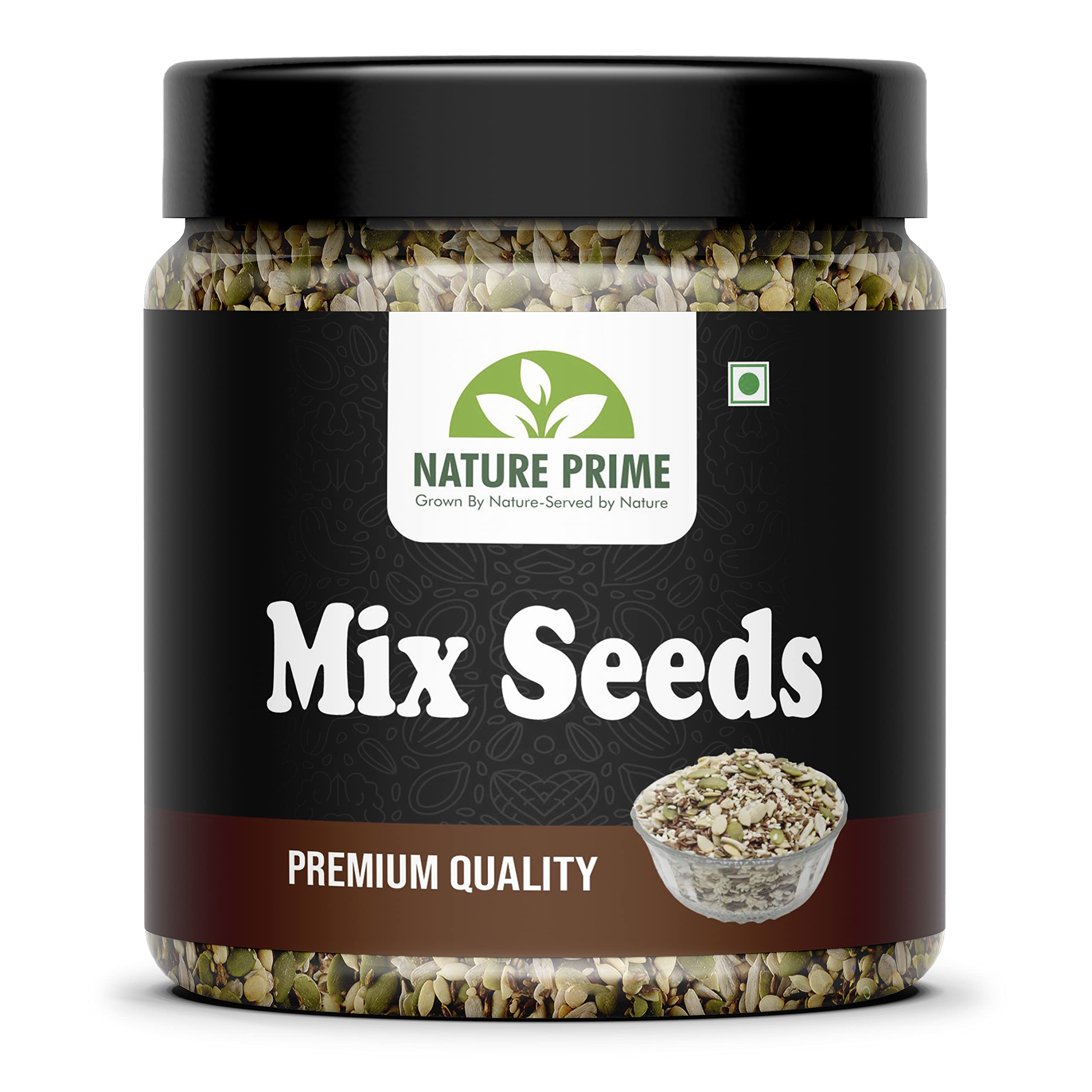 Nature Prime 100% Natural Premium 3 in 1 Mix Seeds for Eating - 300gm (Pumkin Sunflower and Roasted Flax Seed) | Mix Seeds | Immunity Booster Diet Pack (Jar Pack) (B0C6QJPGMY) Amazon Price History, Amazon Price Tracker