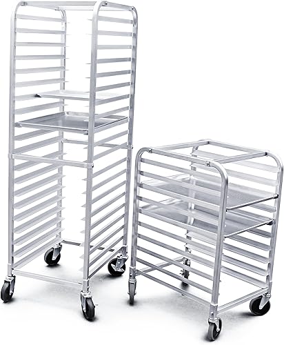 Miniatura 14 de New Star Foodservice 36510 Estante de aluminio de grado comercial de 10 niveles para bandejas/bollos, 26 pulgadas de largo x 20 pulgadas de ancho x