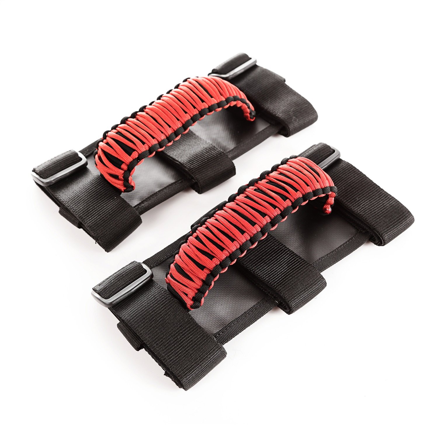 Rugged Ridge | Haltegriff-Set, Paracord, rot/schwarz | 13505.31 | passend für Jeep CJ/Wrangler; Jeep Gladiator 1955–2024; 2020–2024
