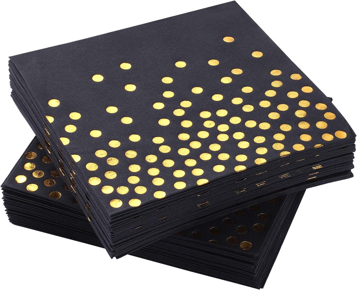 Black and Gold Napkins, Disposable Paper Napkins Linen Feel