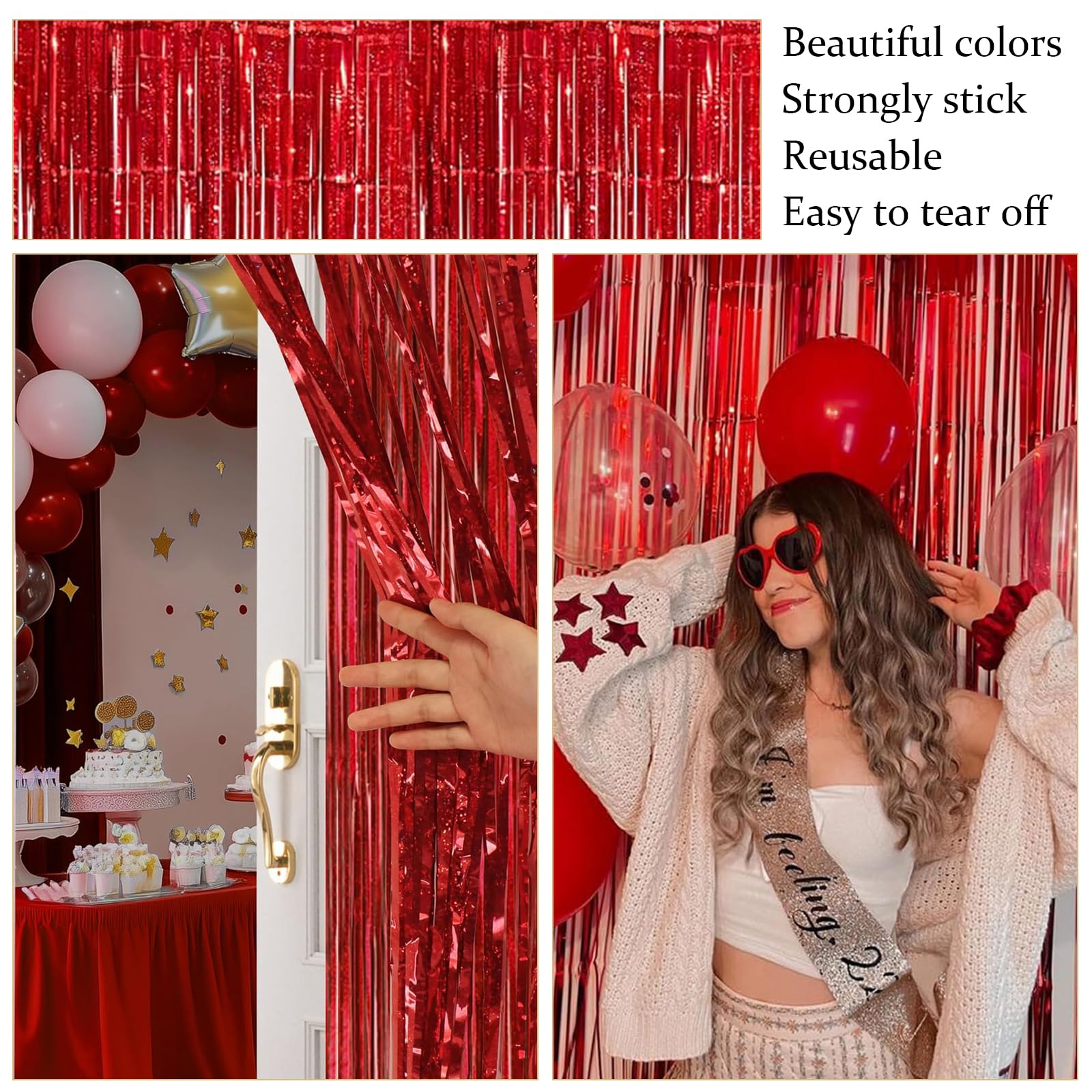 Guirlande Rideau à Paillettes Argentées - 1x2 M, Franges, Pour Décoration Fête, Mariage, Anniversaire, Photo - 2