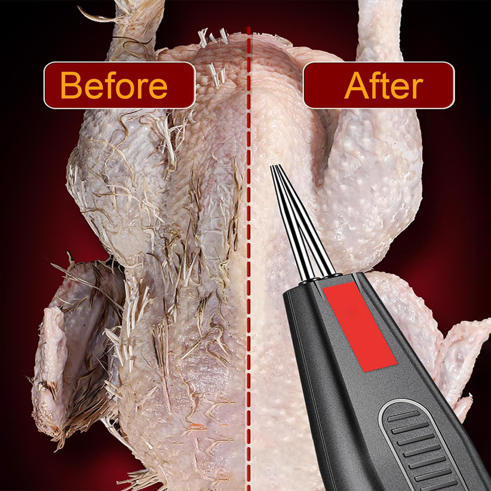 Removedor eléctrico de plumas de aves de corral, desplumador impermeable de acero inoxidable para pollo, pato, ganso, diseño de mano recargable para uso doméstico y comercial